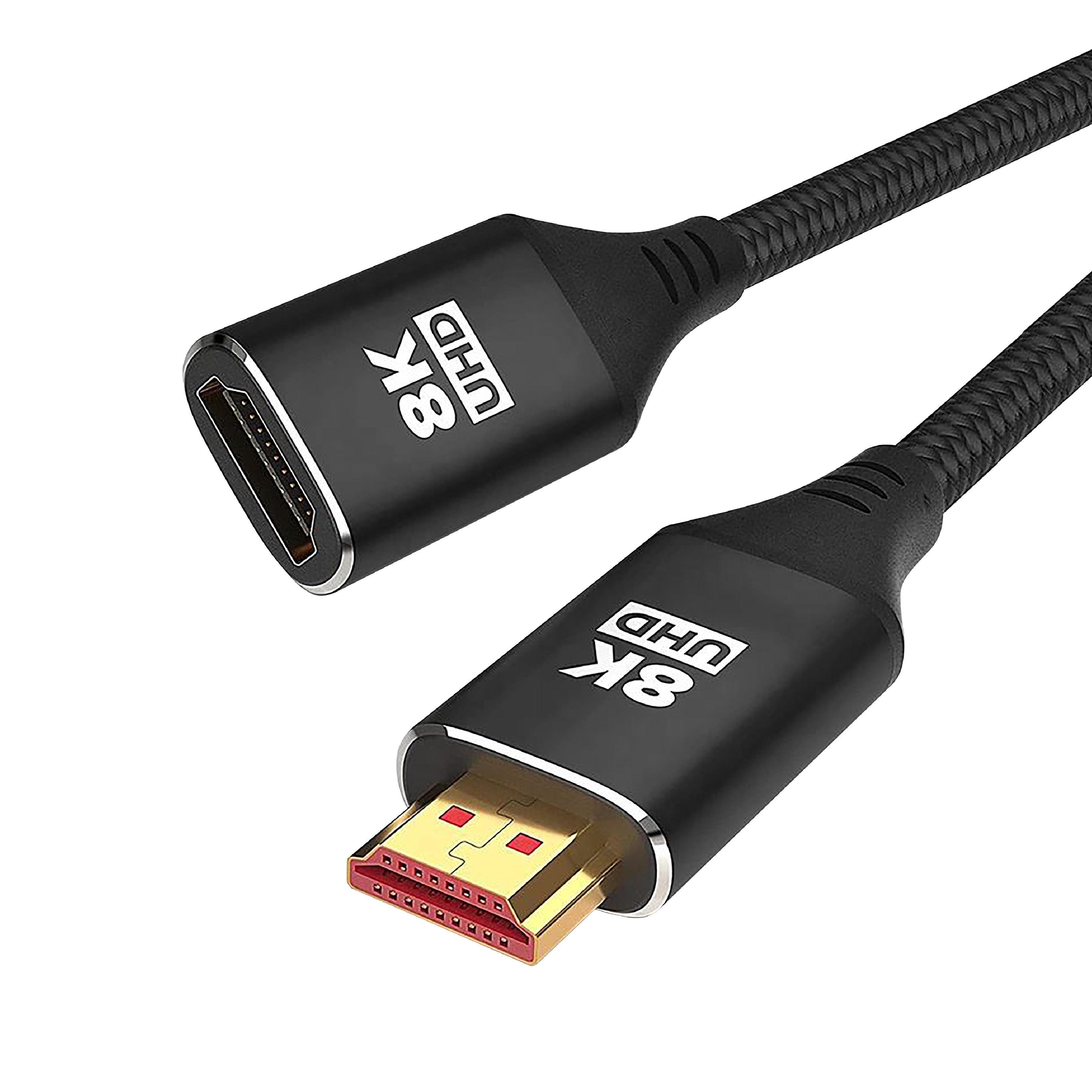 HDMI 2.1 Verlengkabel - Zwart