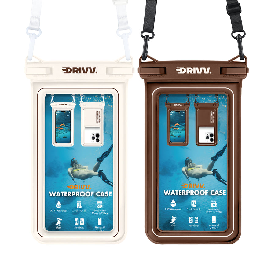 Waterdicht Telefoonhoesje – Blijft drijven en beschermt - Beige & Bruin