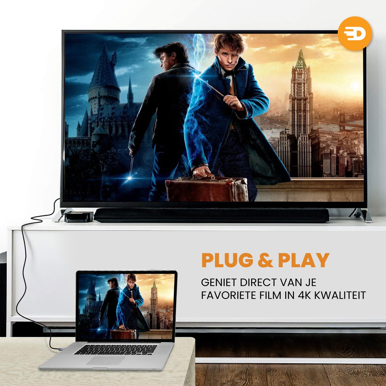 Displayport naar HDMI Kabel - 4K 60Hz