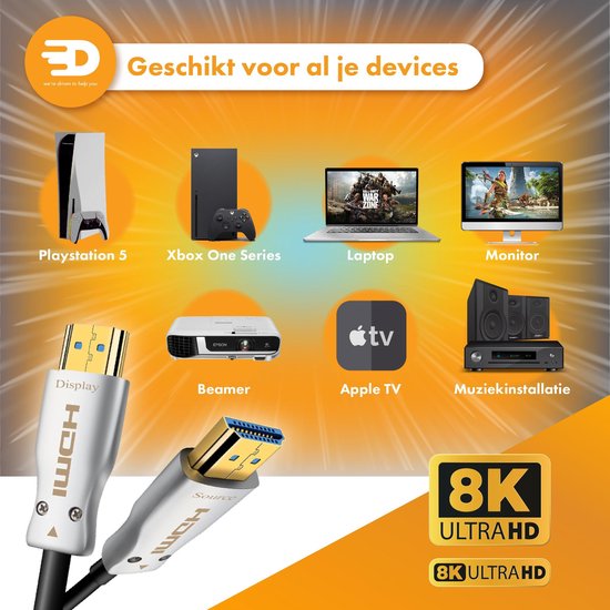 HDMI Kabel 2.1 AOC - Wit