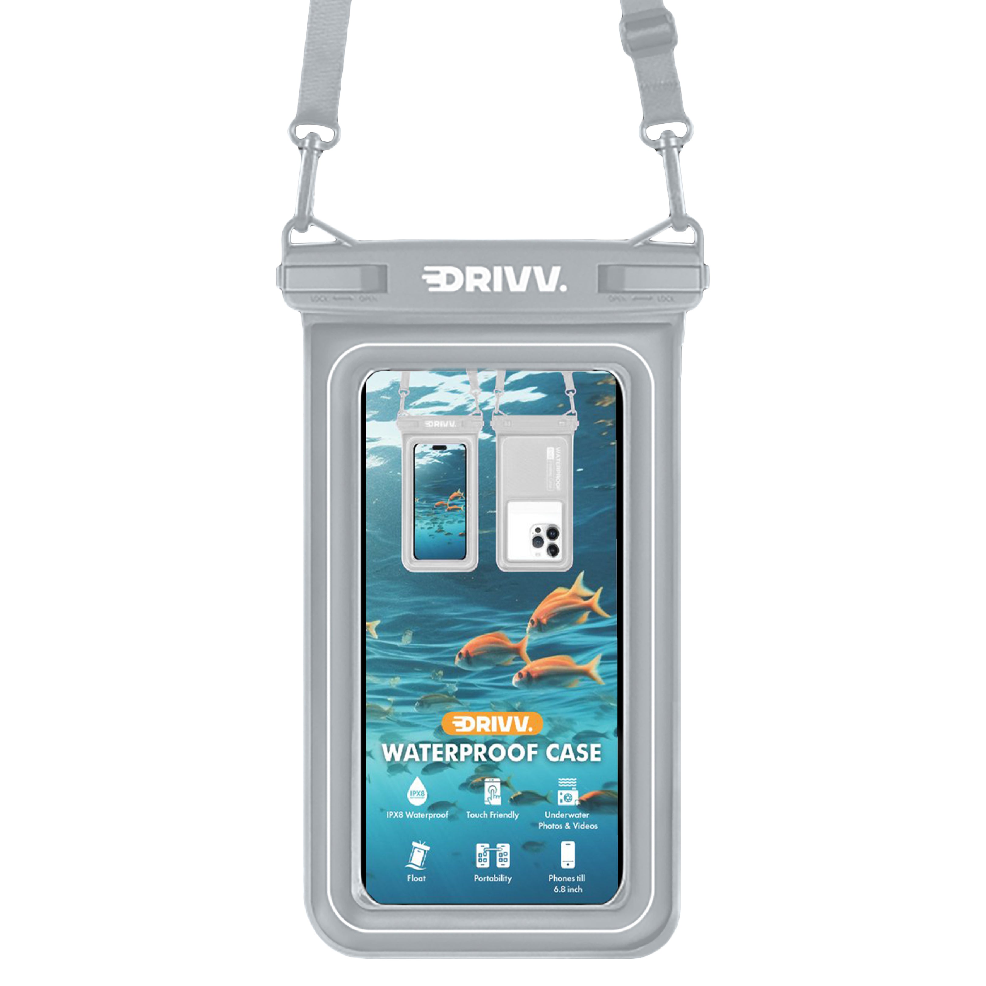 Waterdicht Telefoonhoesje Drijvend - Grijs