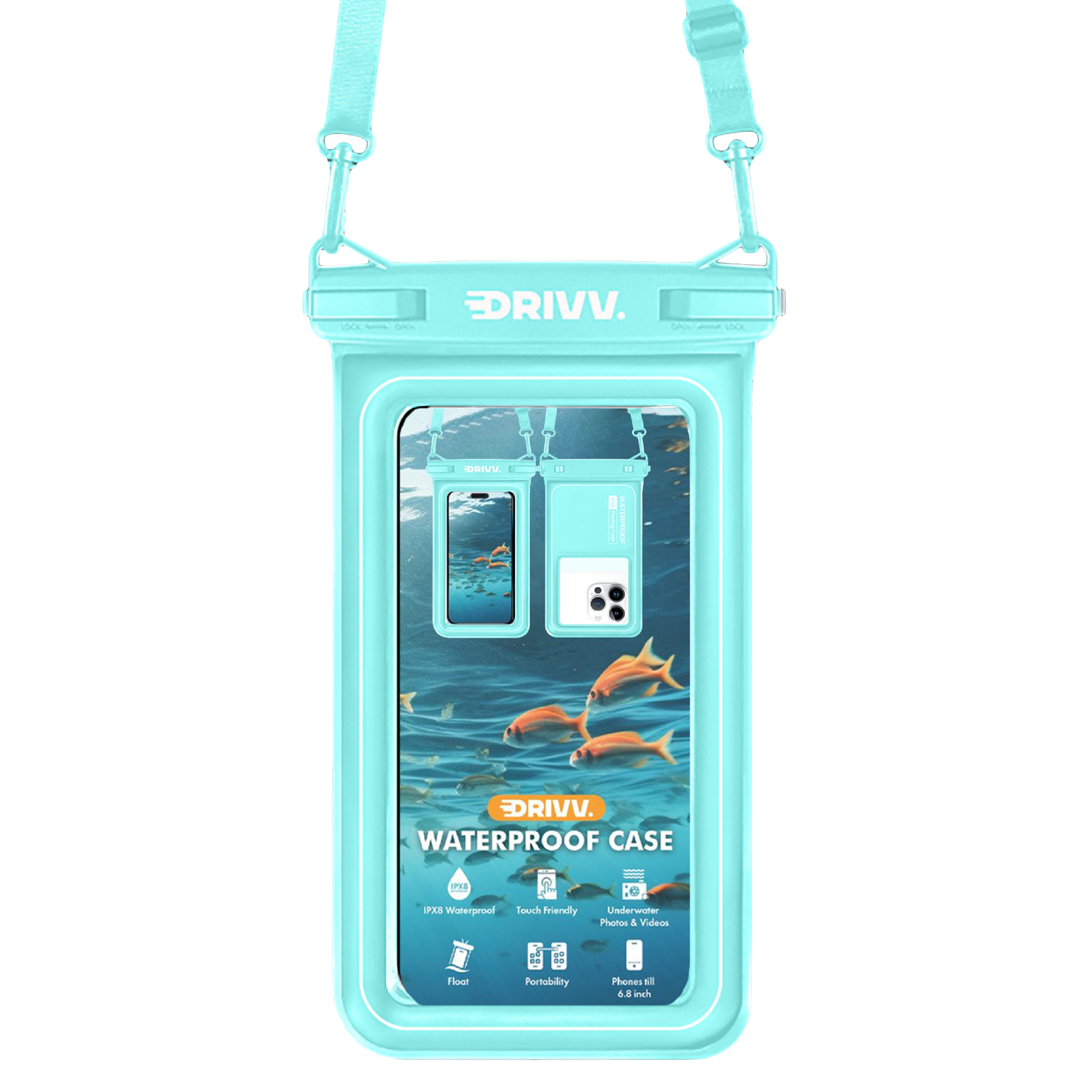 Waterdicht Telefoonhoesje Drijvend - Cyaan