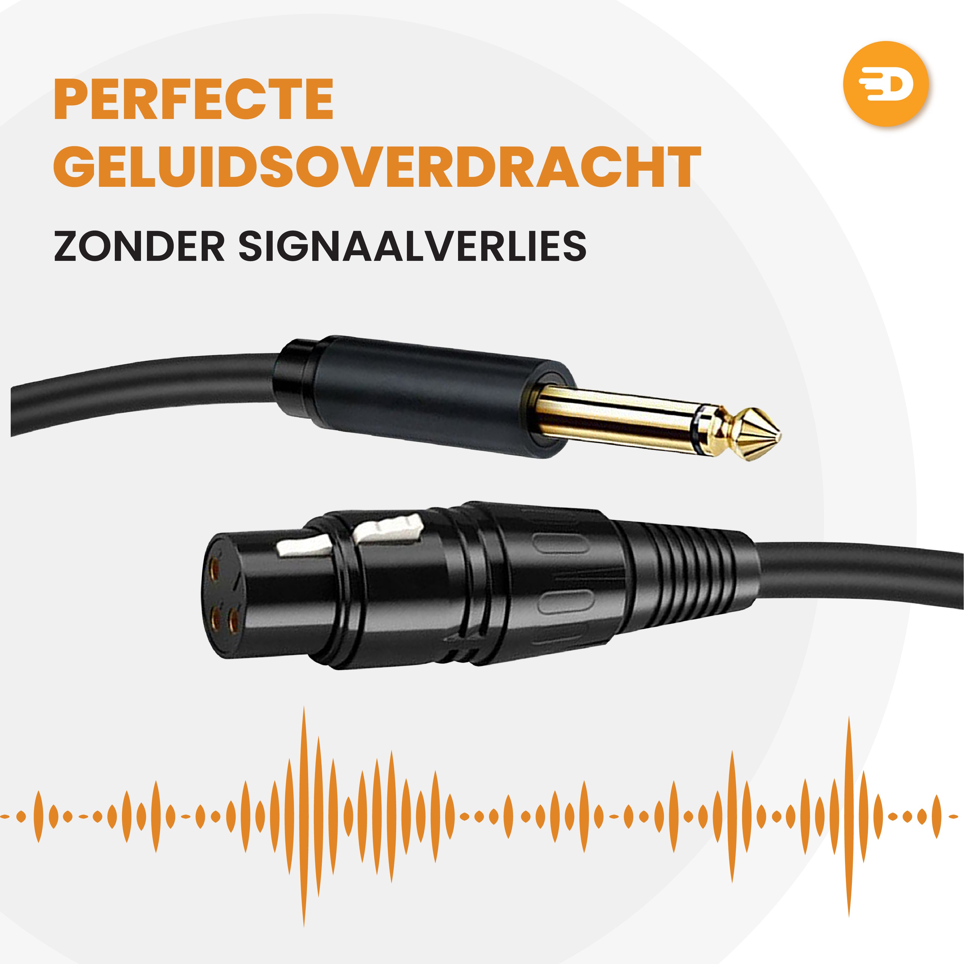 Premium XLR Kabel - XLR Female naar 6.35 mm Jack Male