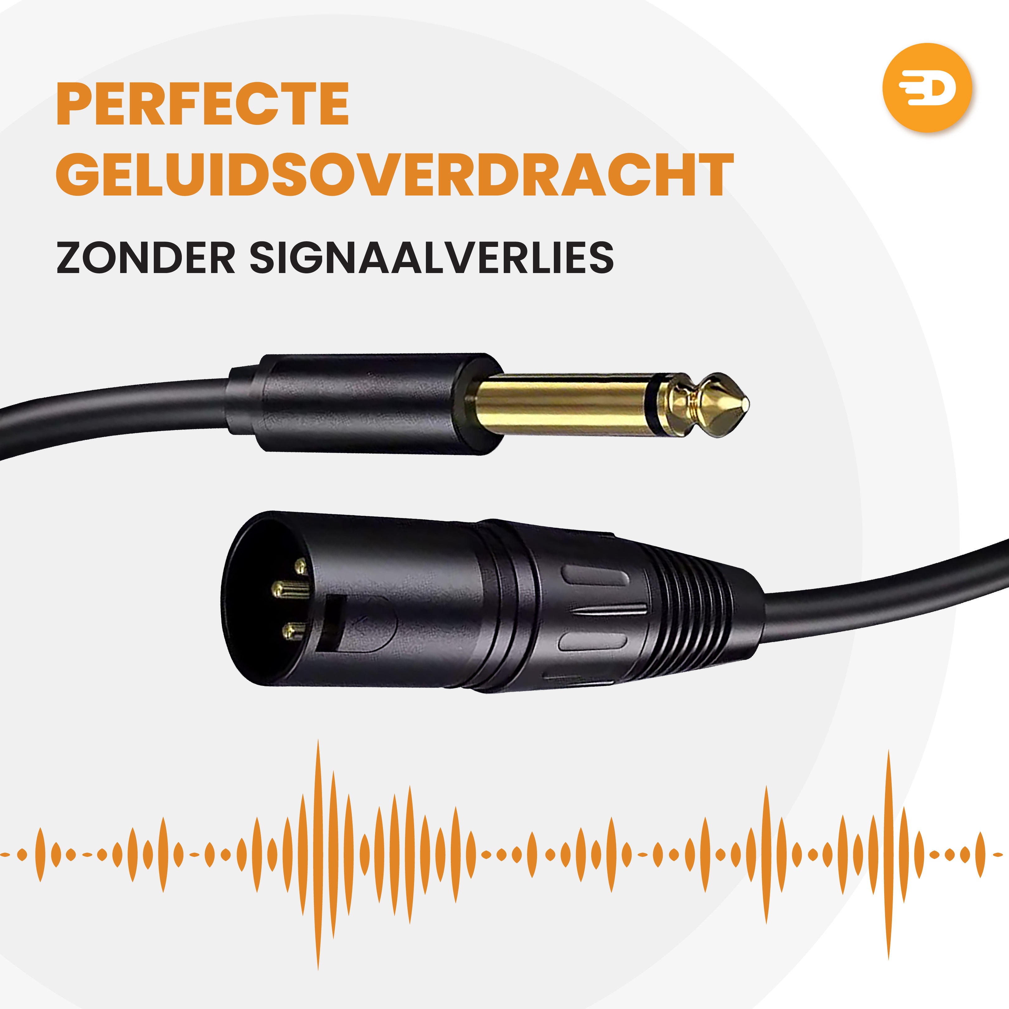 Premium XLR Kabel - XLR Male naar 6.35 mm Jack Male