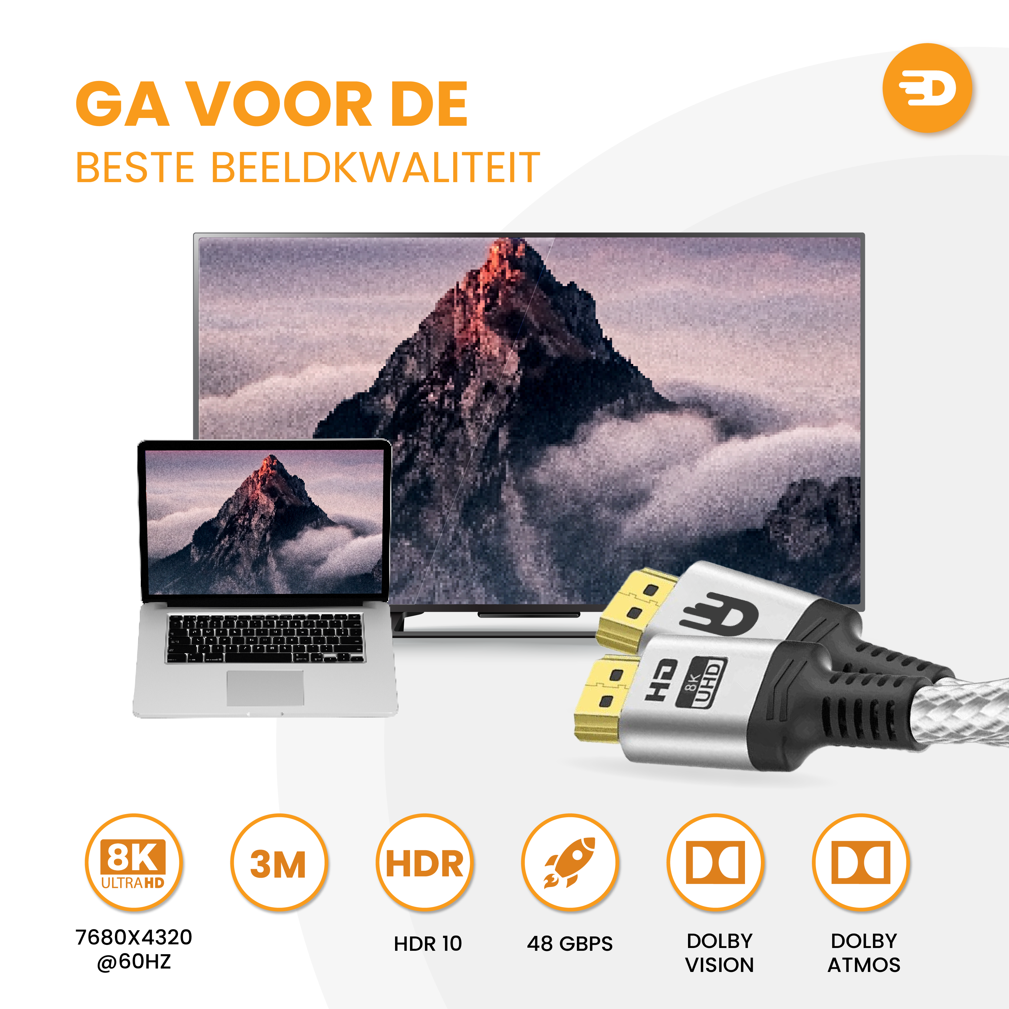 Premium HDMI Kabel 2.1 - 4K 120Hz - 8K 60Hz