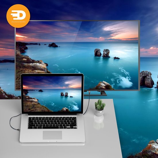 HDMI Kabel 2.1 - Zwart Grijs