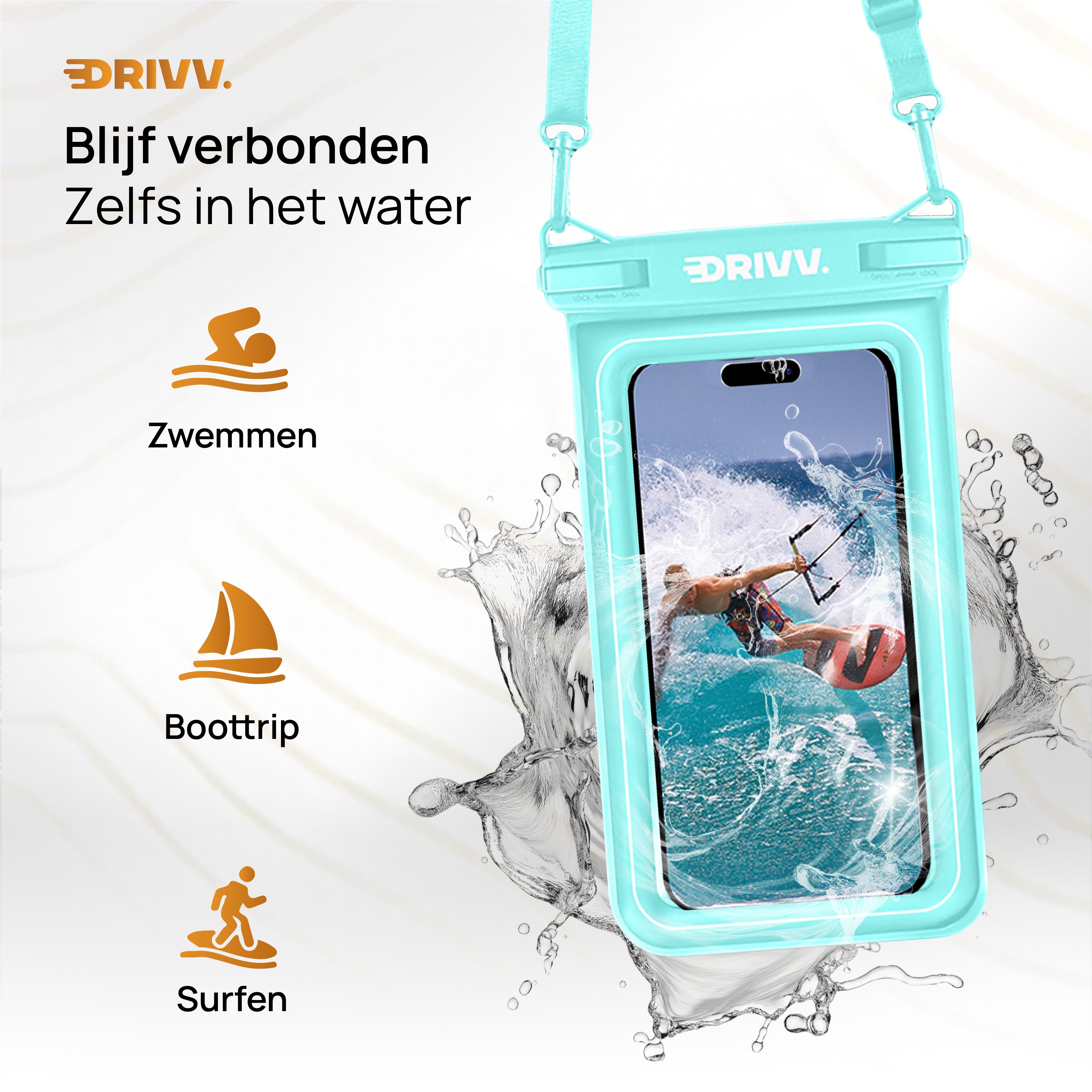 Waterdicht Telefoonhoesje Drijvend - Cyaan