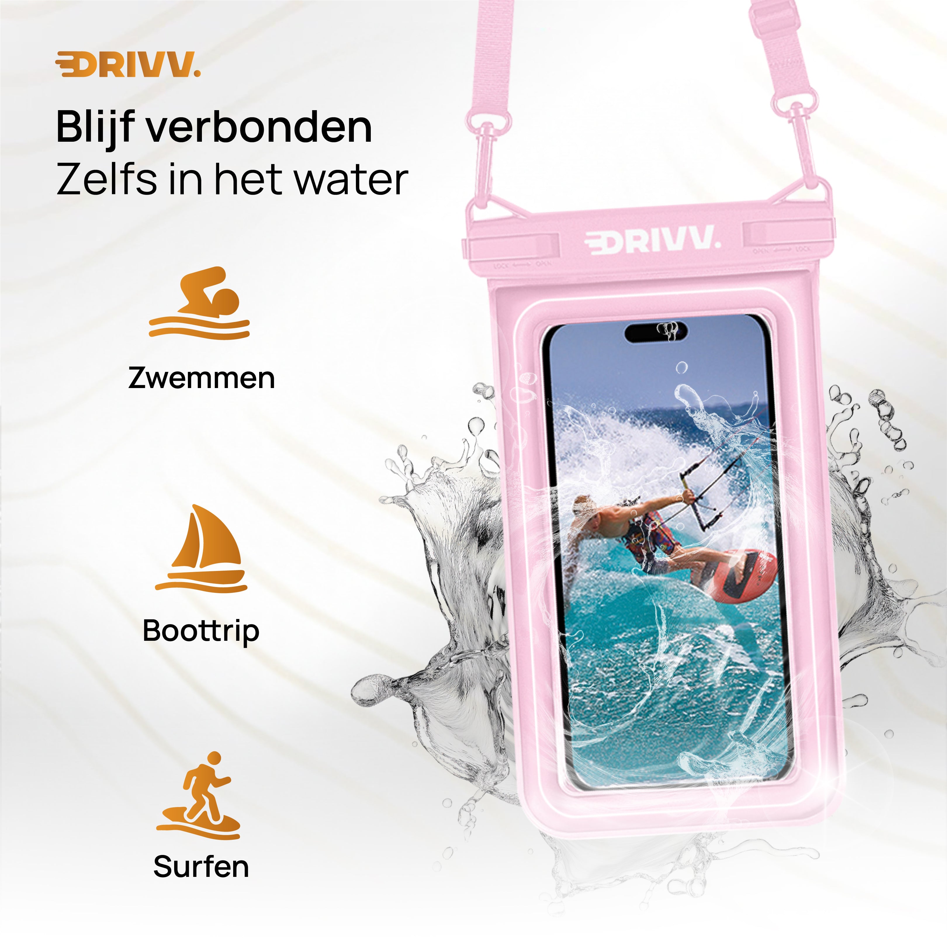 Waterdicht Telefoonhoesje Drijvend - Roze