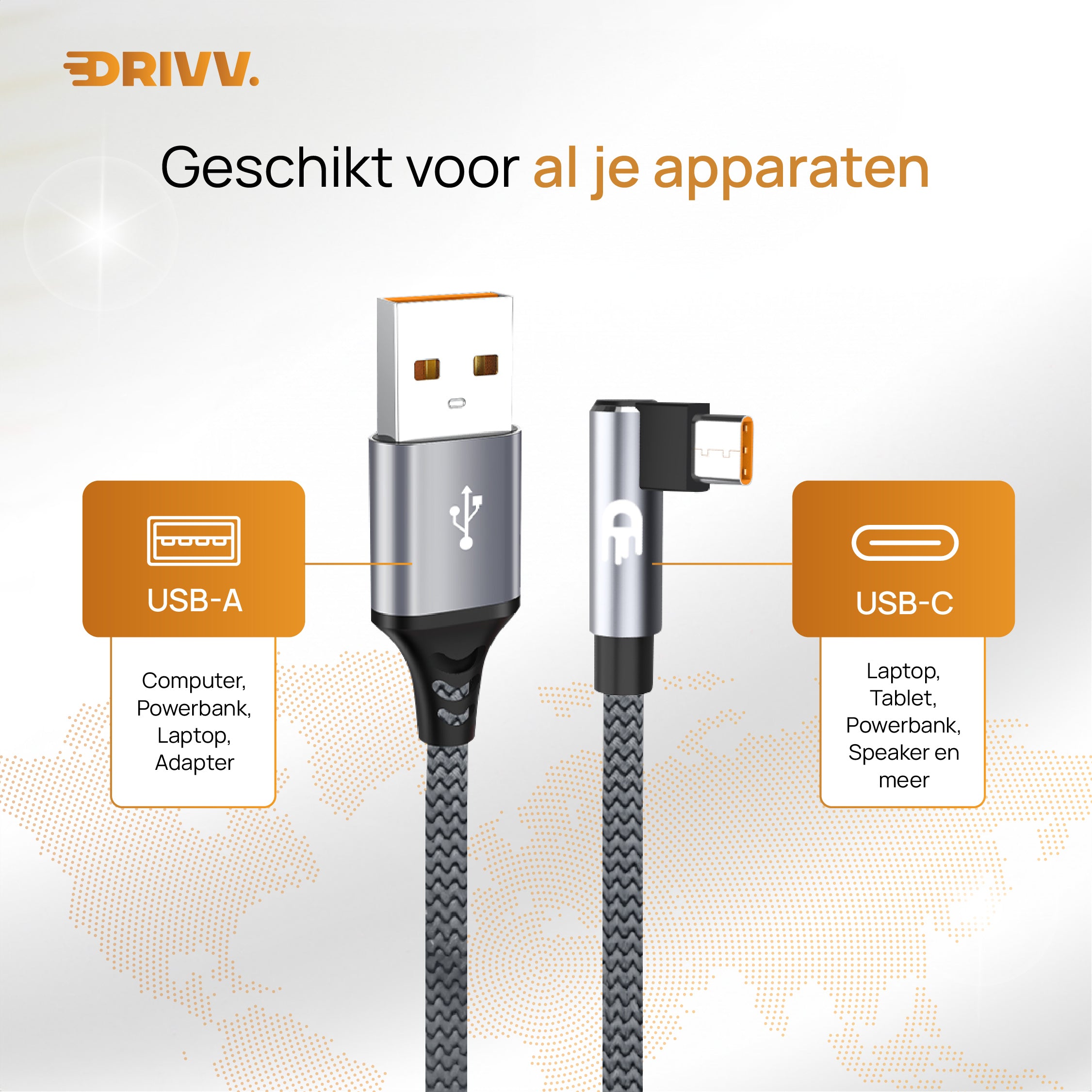 USB naar USB C Kabel Haaks