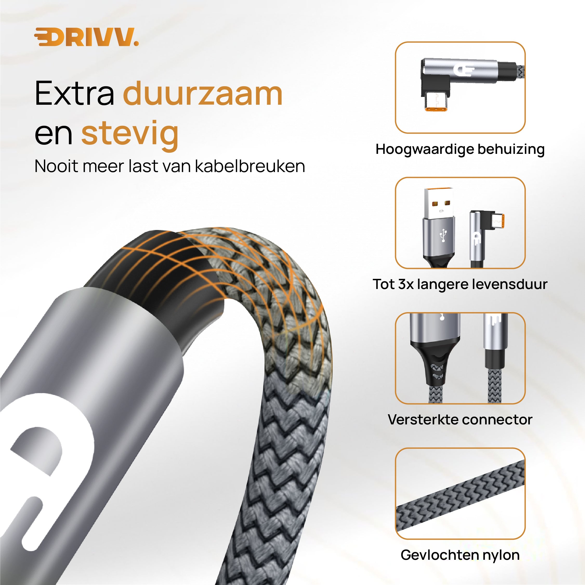 USB naar USB C Kabel Haaks