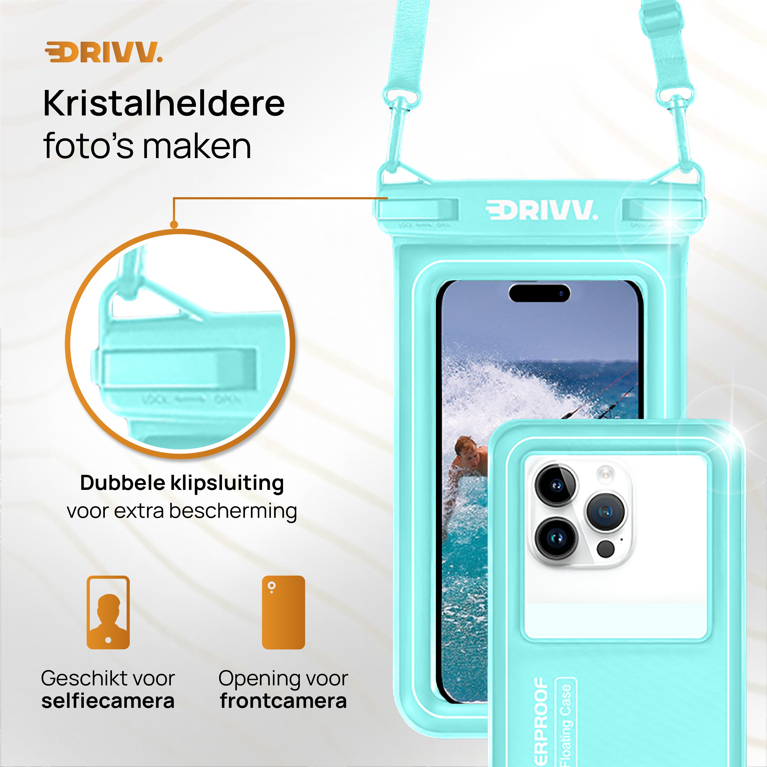 Waterdicht Telefoonhoesje Drijvend - Cyaan