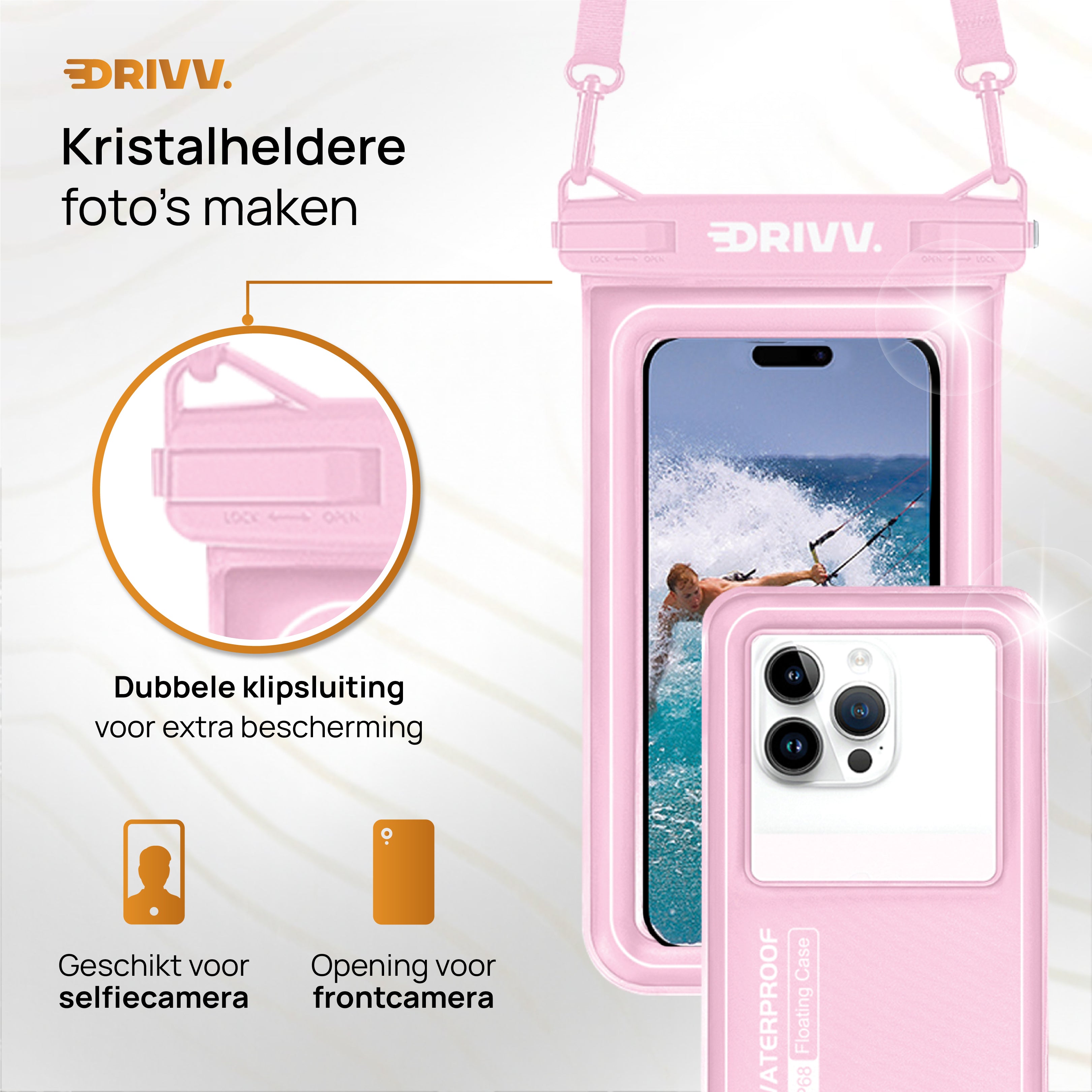 Waterdicht Telefoonhoesje Drijvend - Roze