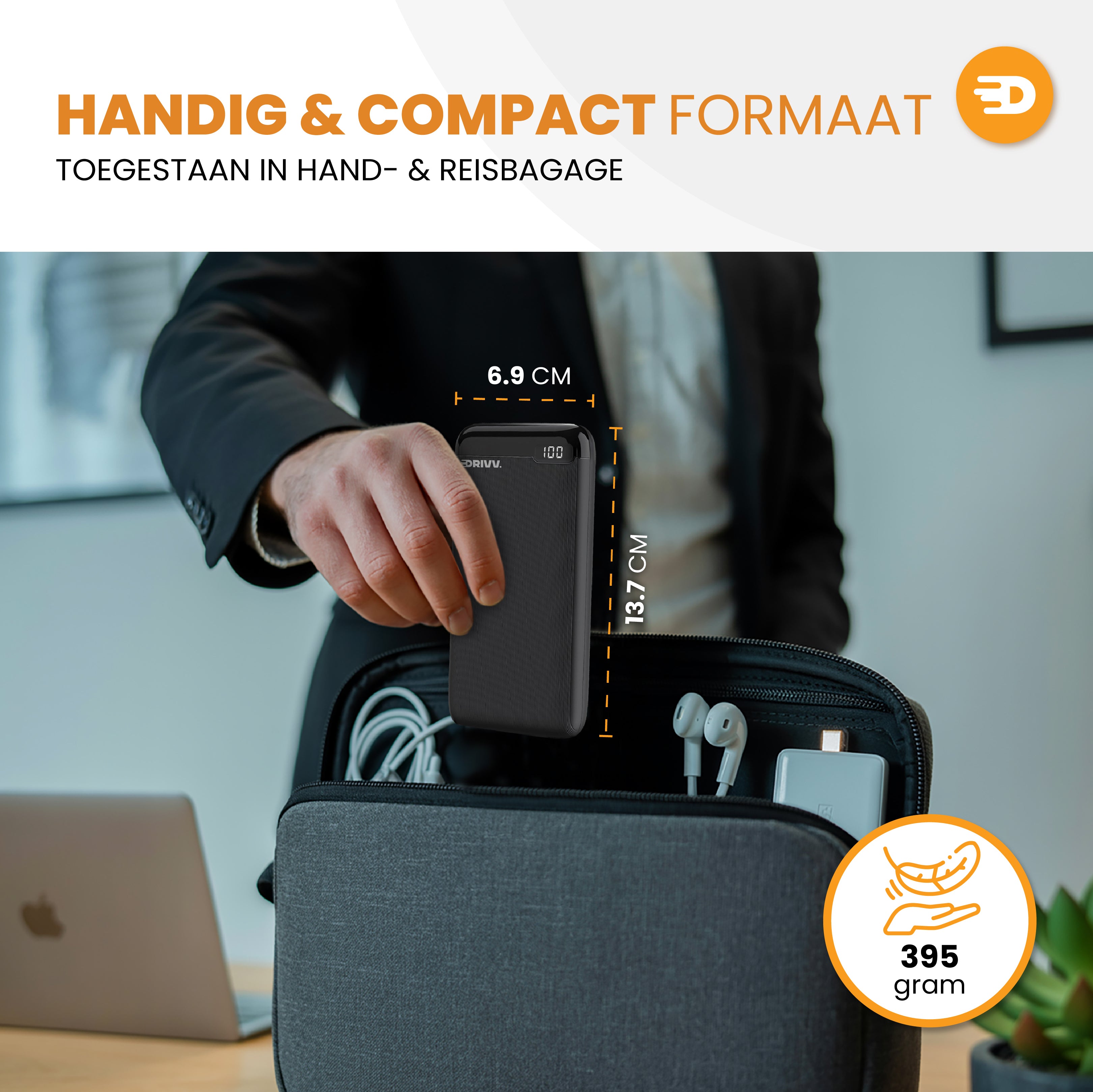 Powerbank 20.000 mAh - LED Display - 22.5W snellader