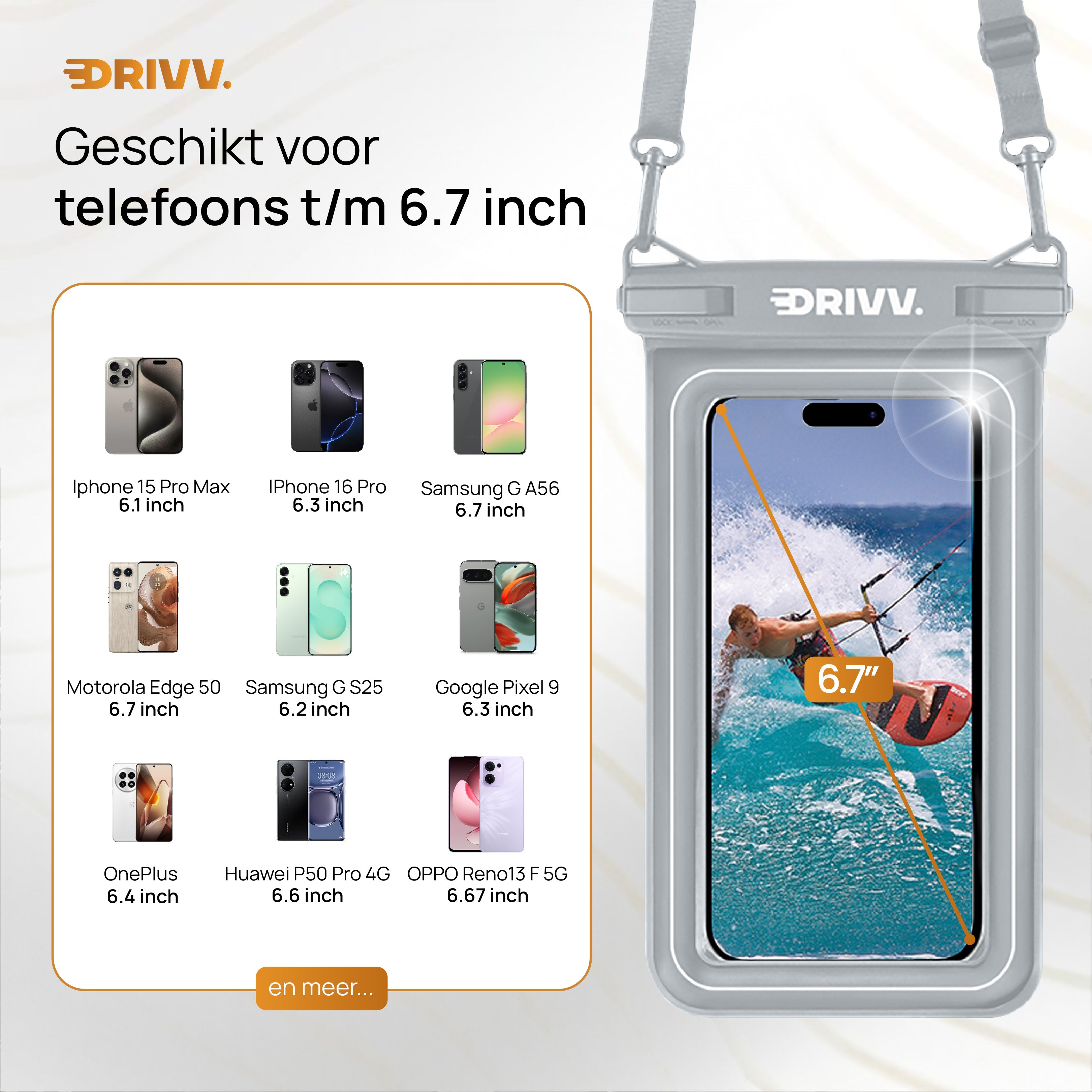 Waterdicht Telefoonhoesje Drijvend - Grijs