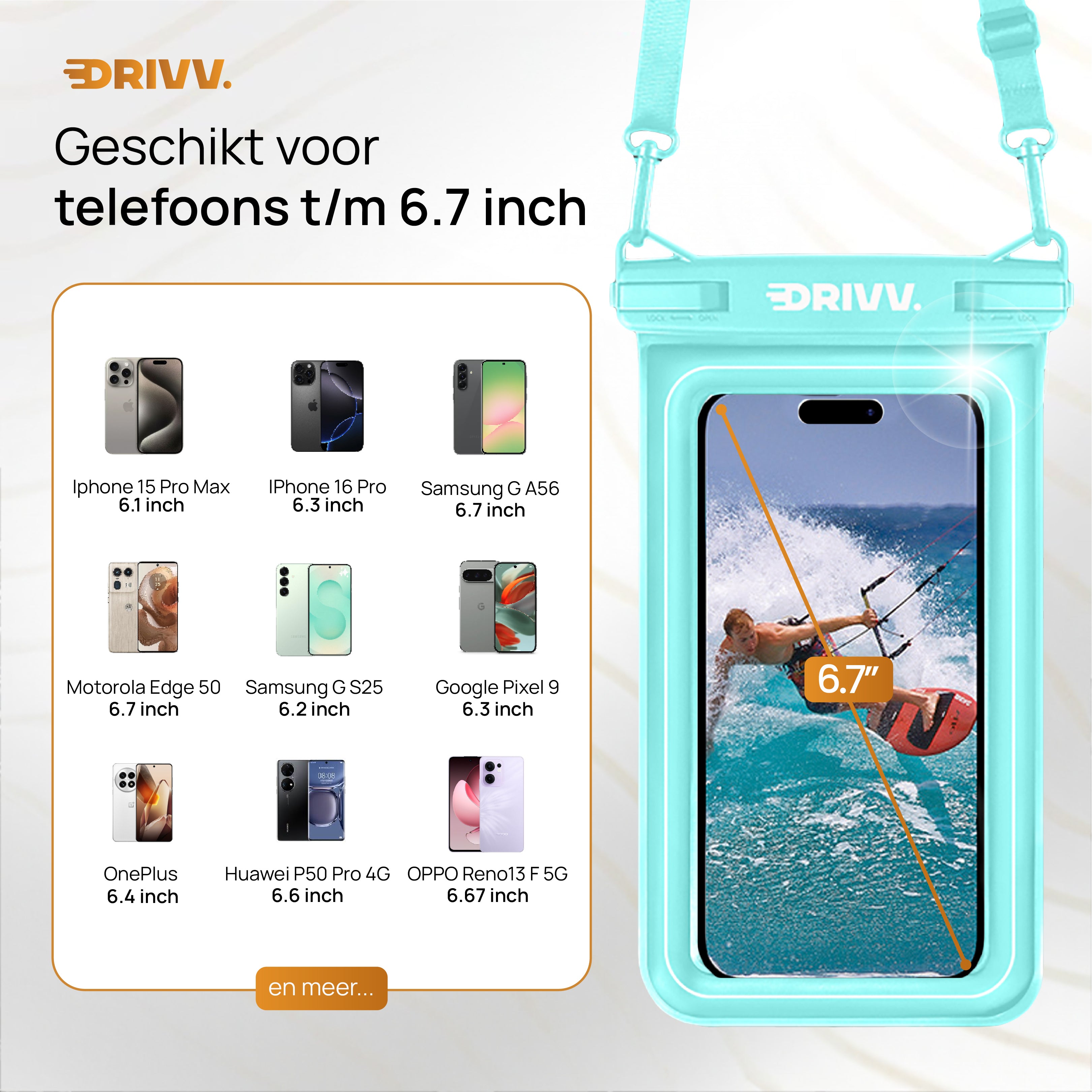 Waterdicht Telefoonhoesje Drijvend - Cyaan