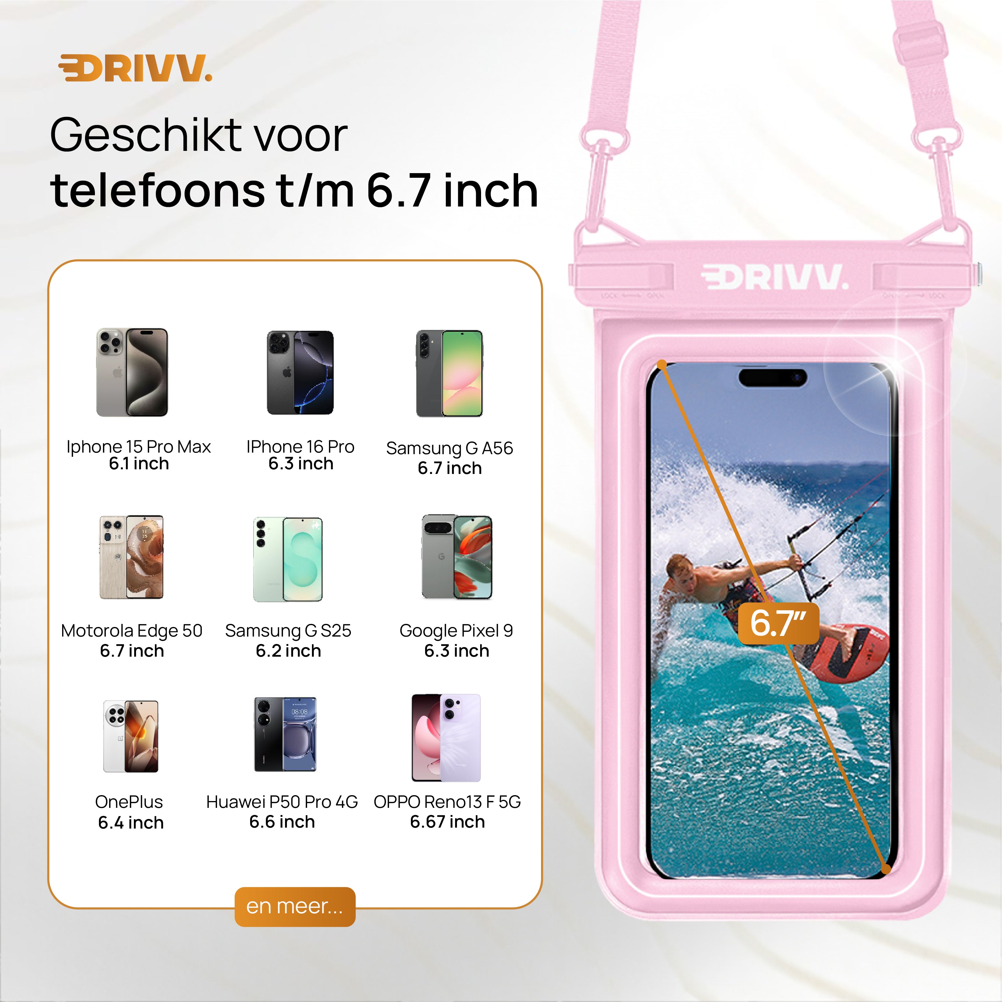 Waterdicht Telefoonhoesje Drijvend - Roze