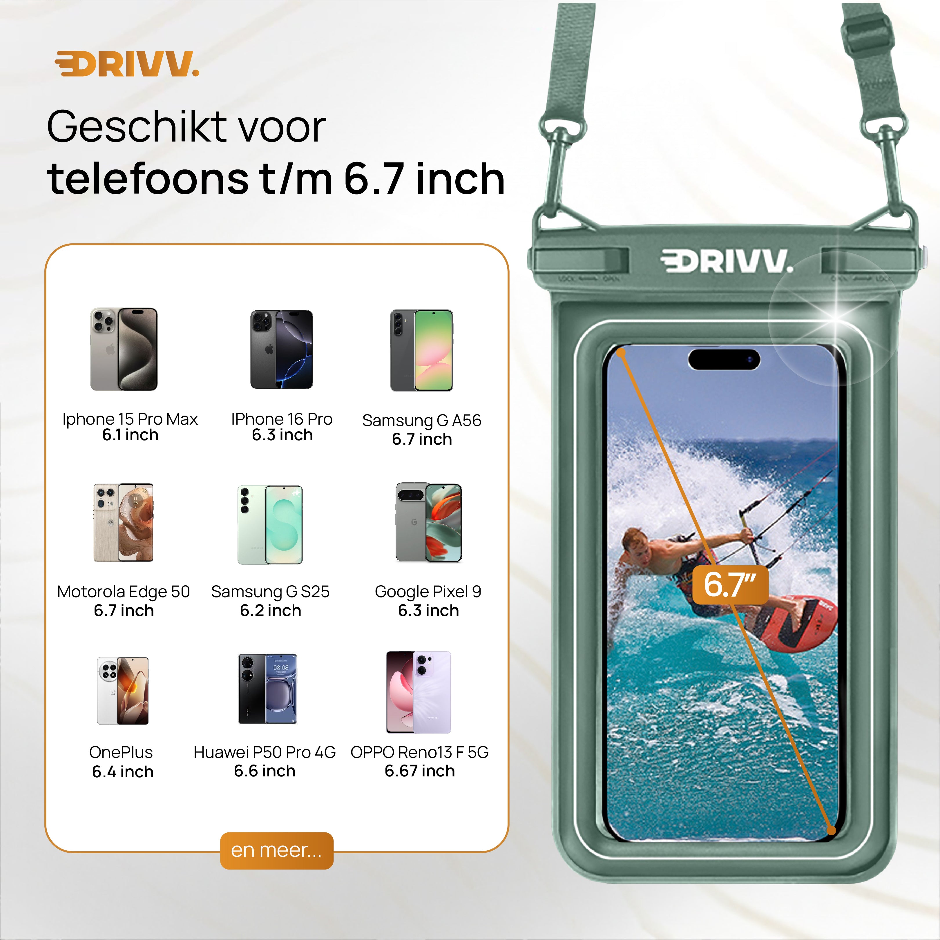 Waterdicht Telefoonhoesje Drijvend - Legergroen