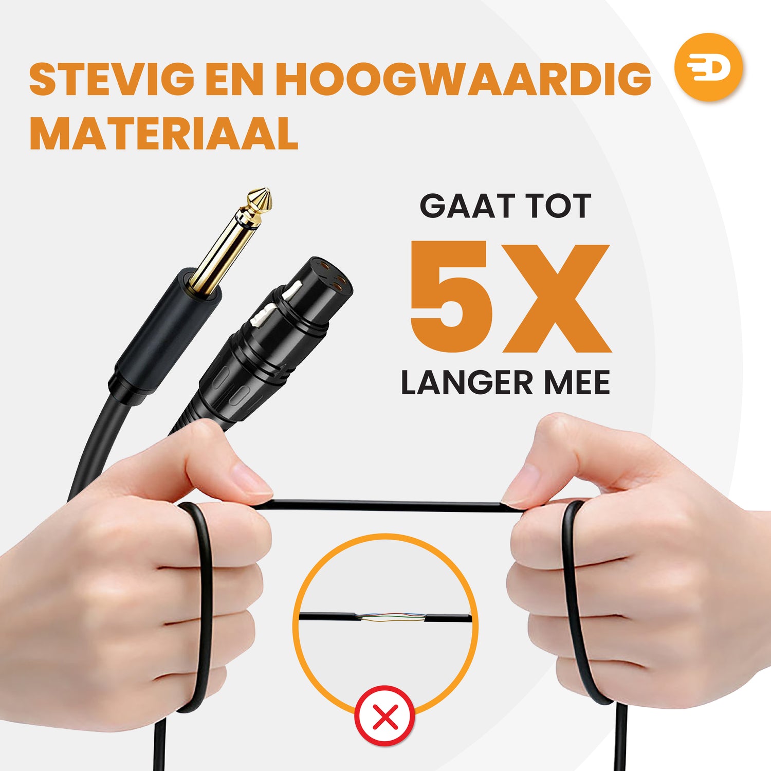 Premium XLR Kabel - XLR Female naar 6.35 mm Jack Male