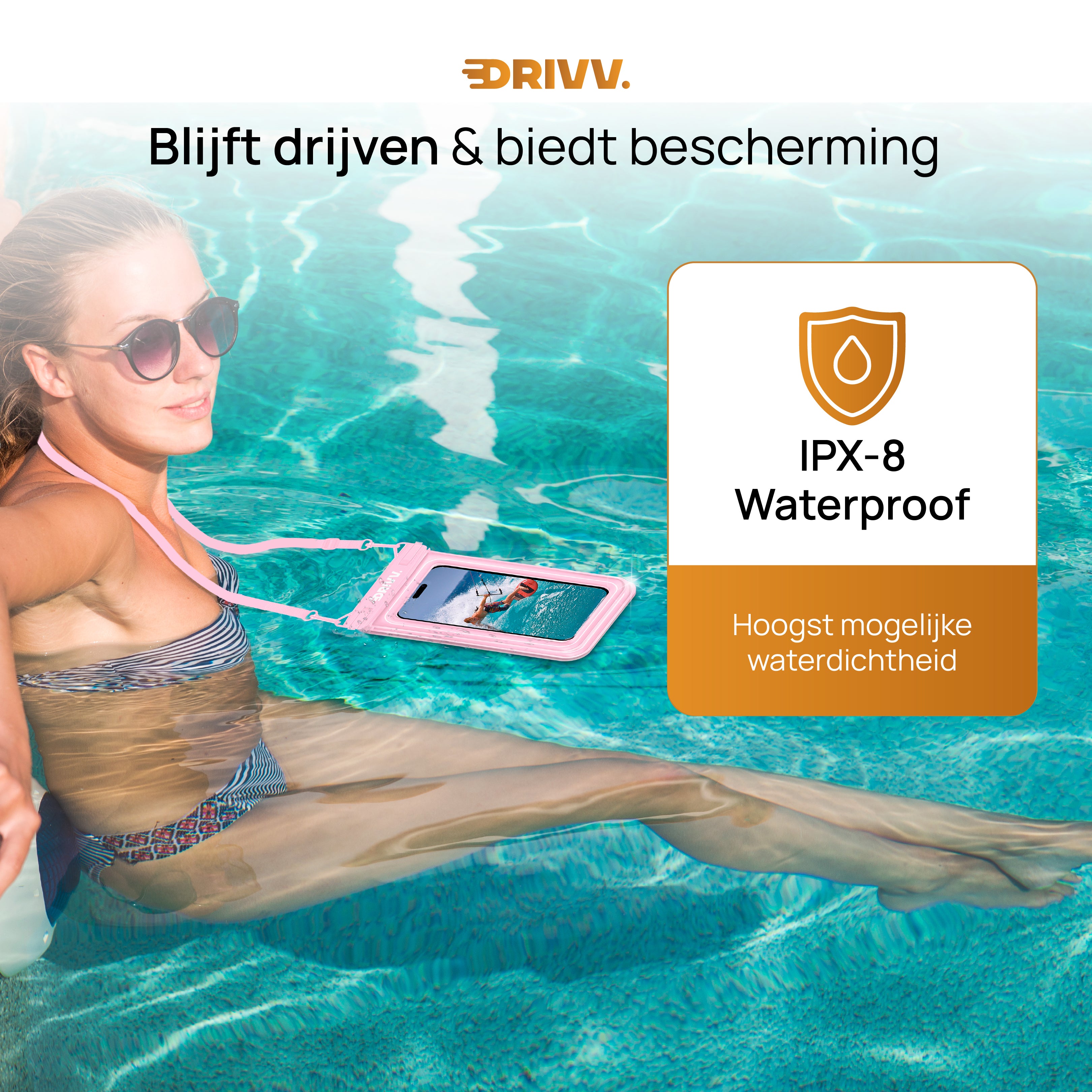 Waterdicht Telefoonhoesje Drijvend - Roze