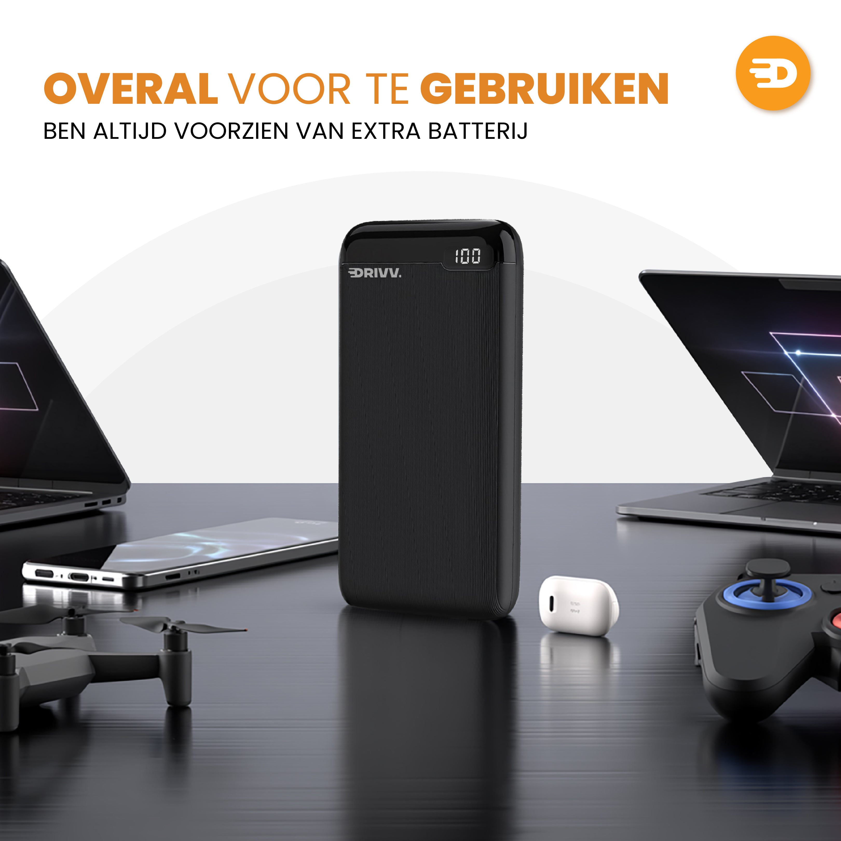 Powerbank 20.000 mAh - LED Display - 22.5W snellader