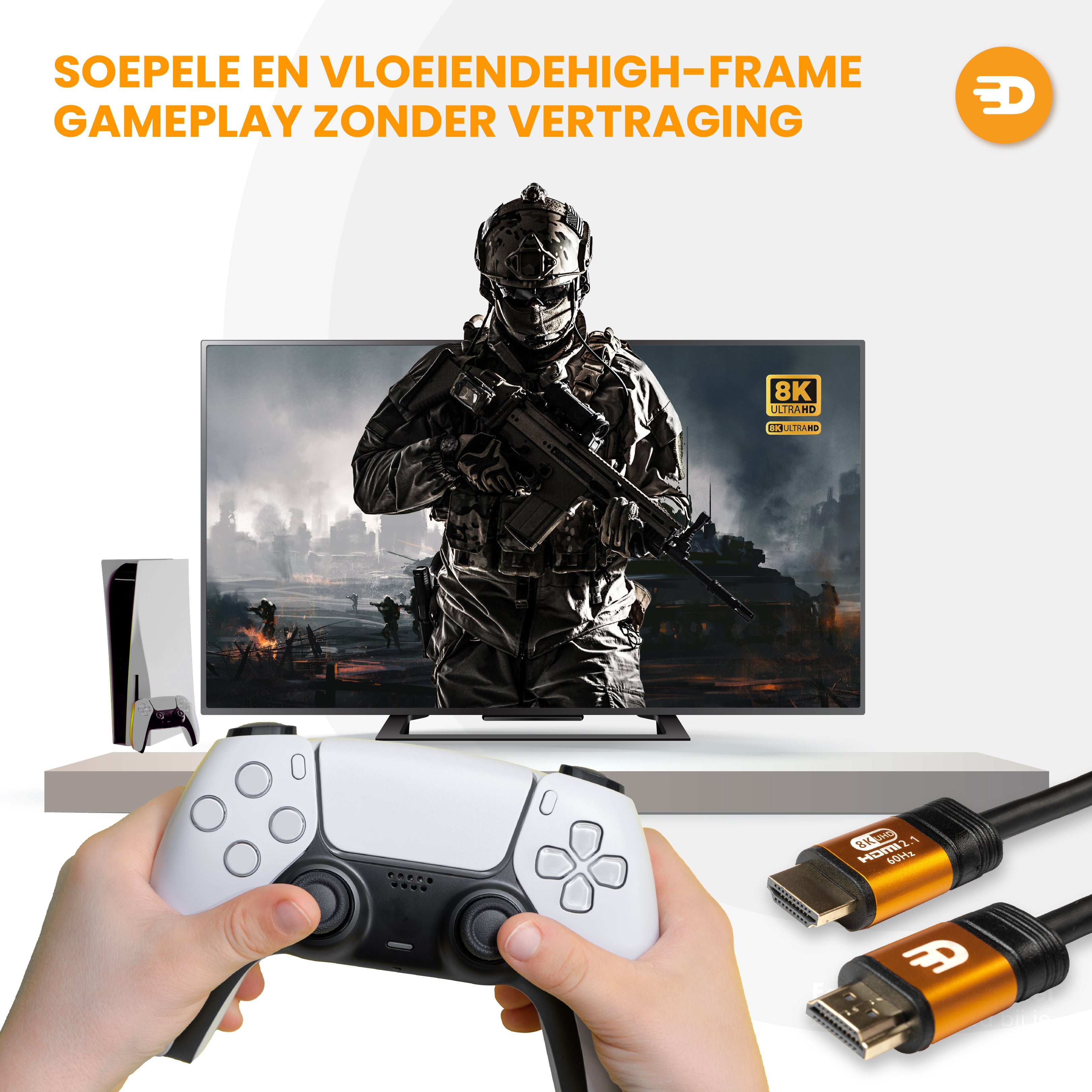 HDMI Kabel 2.1 - Oranje