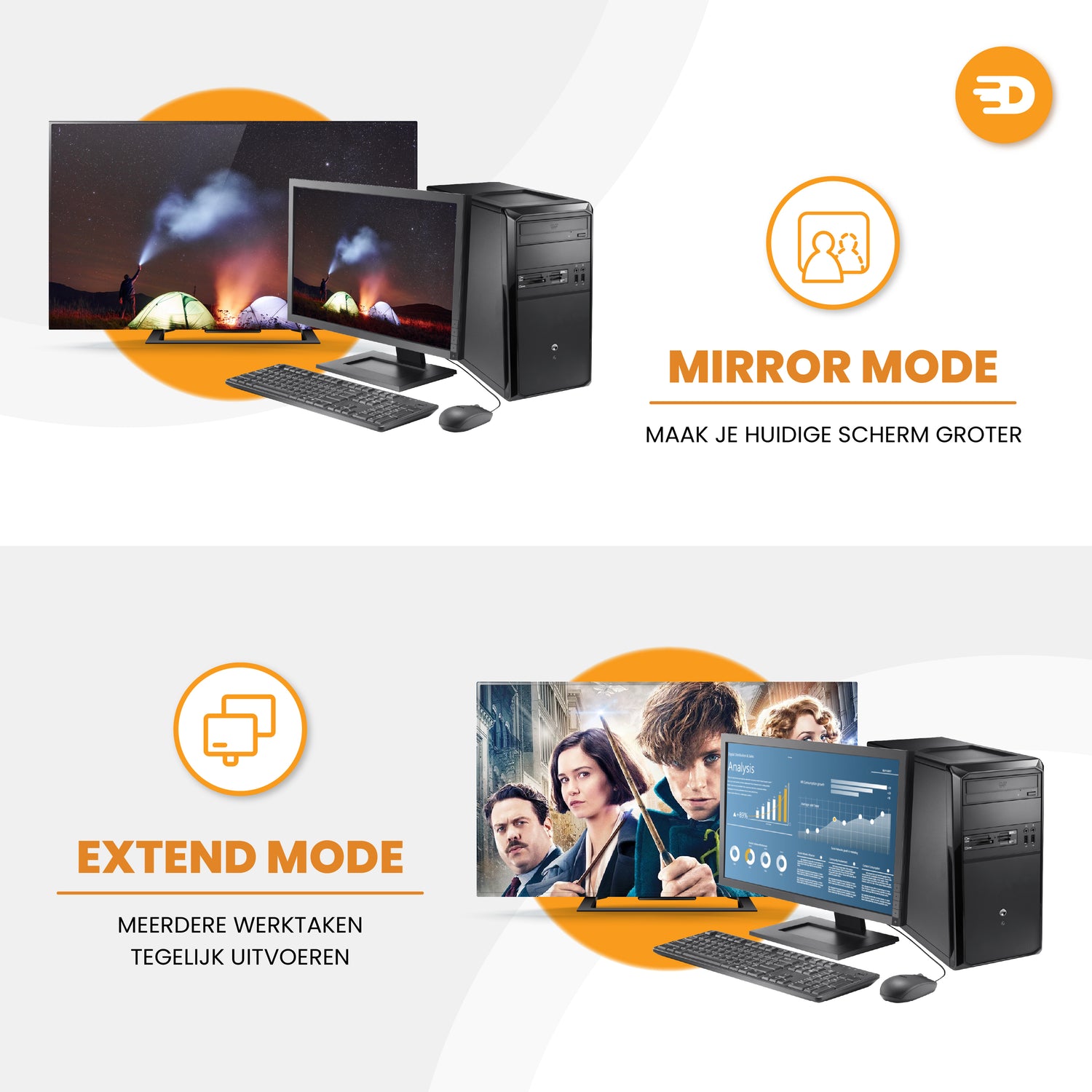 Displayport naar HDMI Kabel - 4K 60Hz