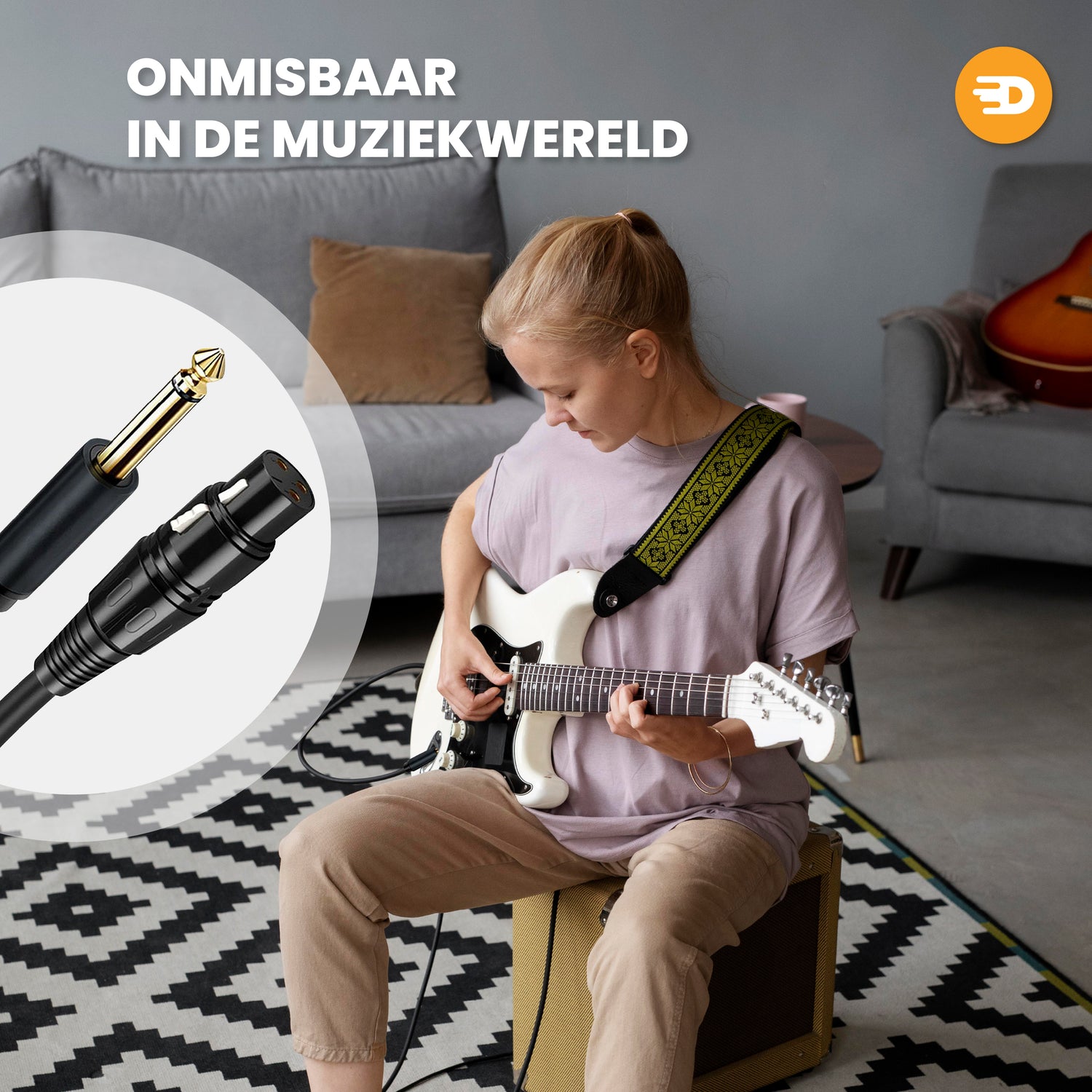 Premium XLR Kabel - XLR Female naar 6.35 mm Jack Male