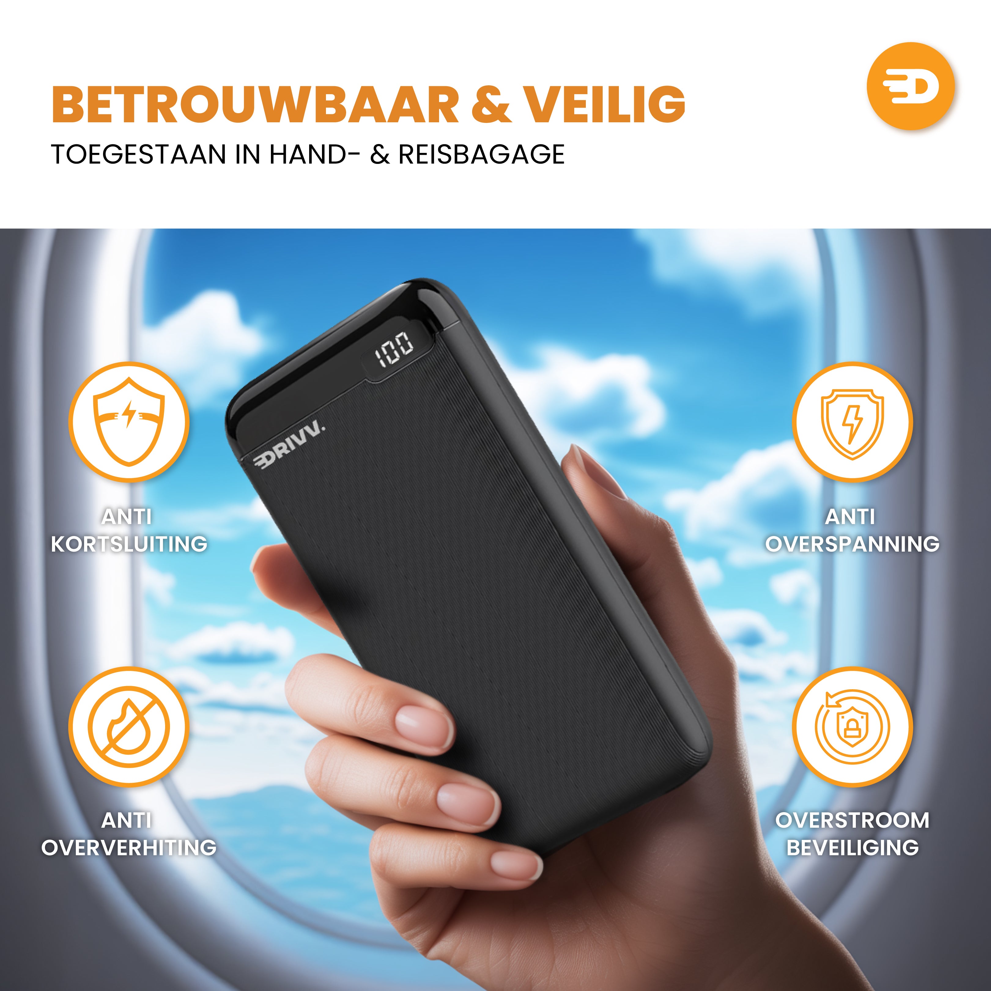 Powerbank 20.000 mAh - LED Display - 22.5W snellader