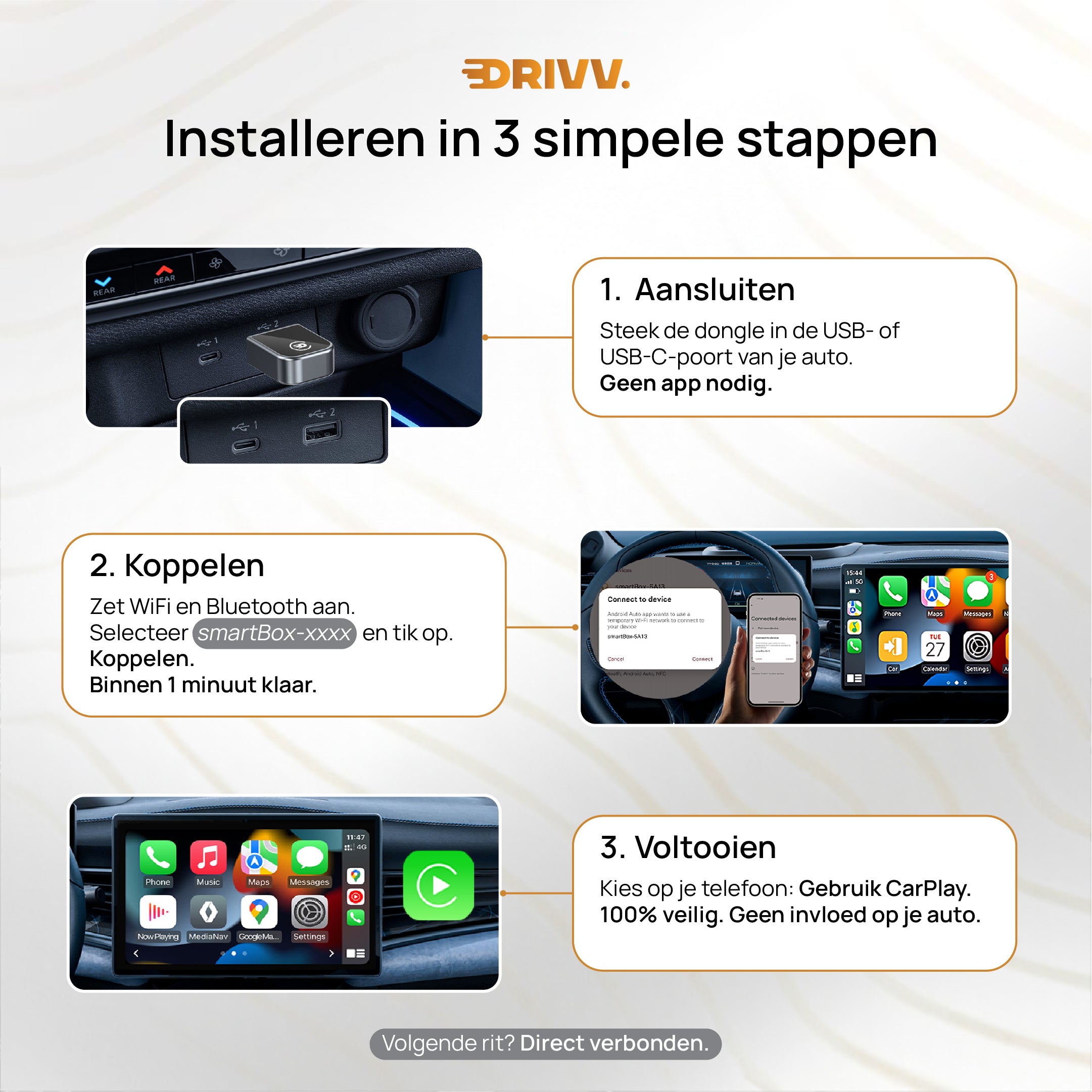 Draadloze CarPlay Dongle – Maak Apple CarPlay volledig draadloos