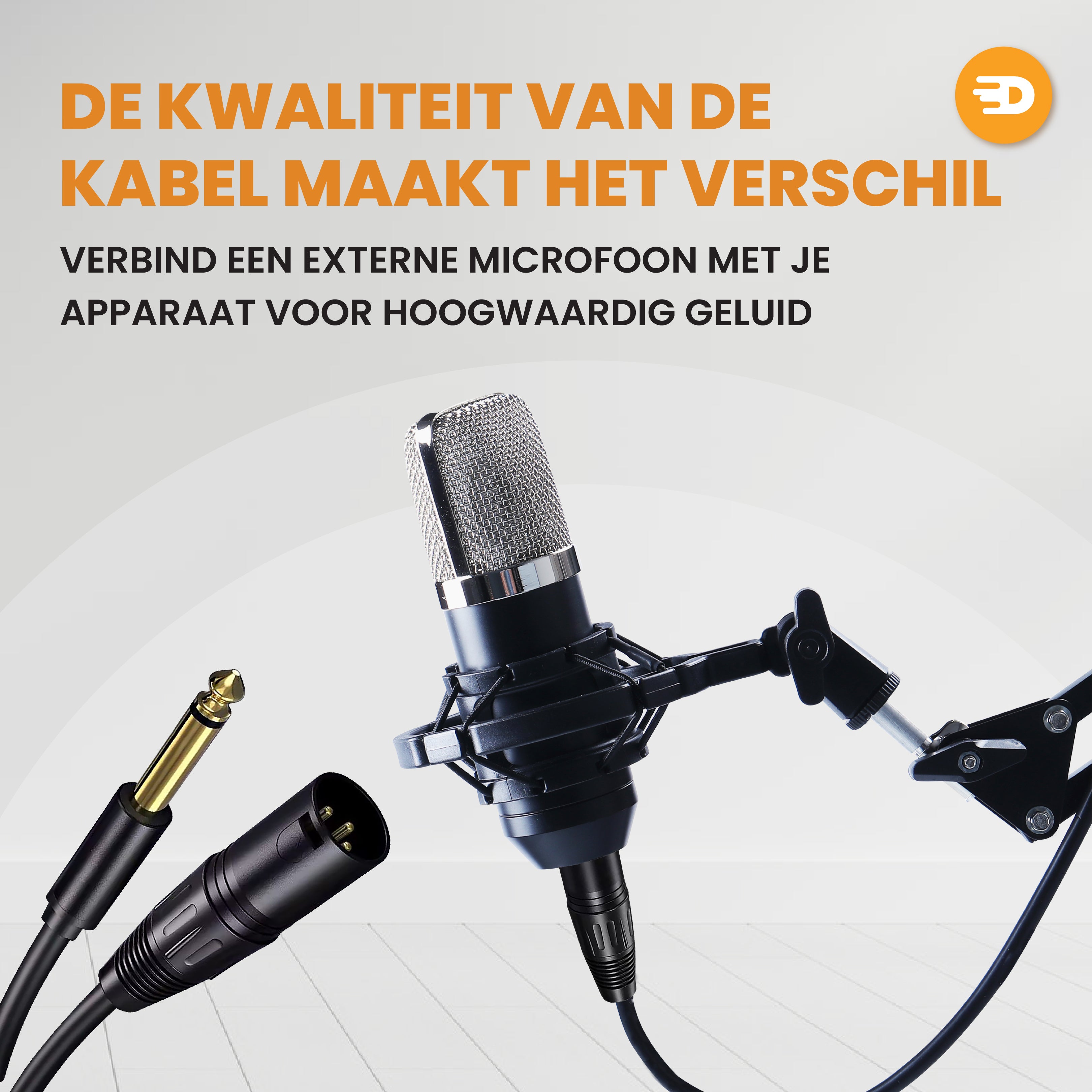 Premium XLR Kabel - XLR Male naar 6.35 mm Jack Male