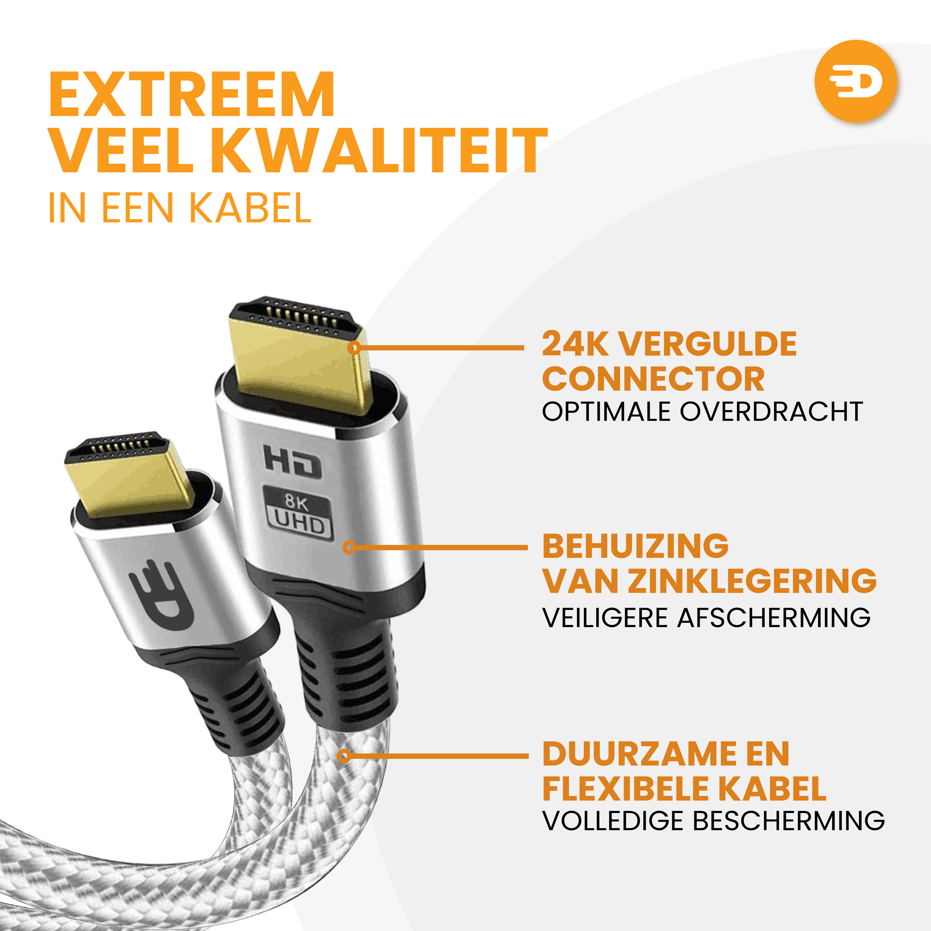 Premium HDMI Kabel 2.1 - 4K 120Hz - 8K 60Hz