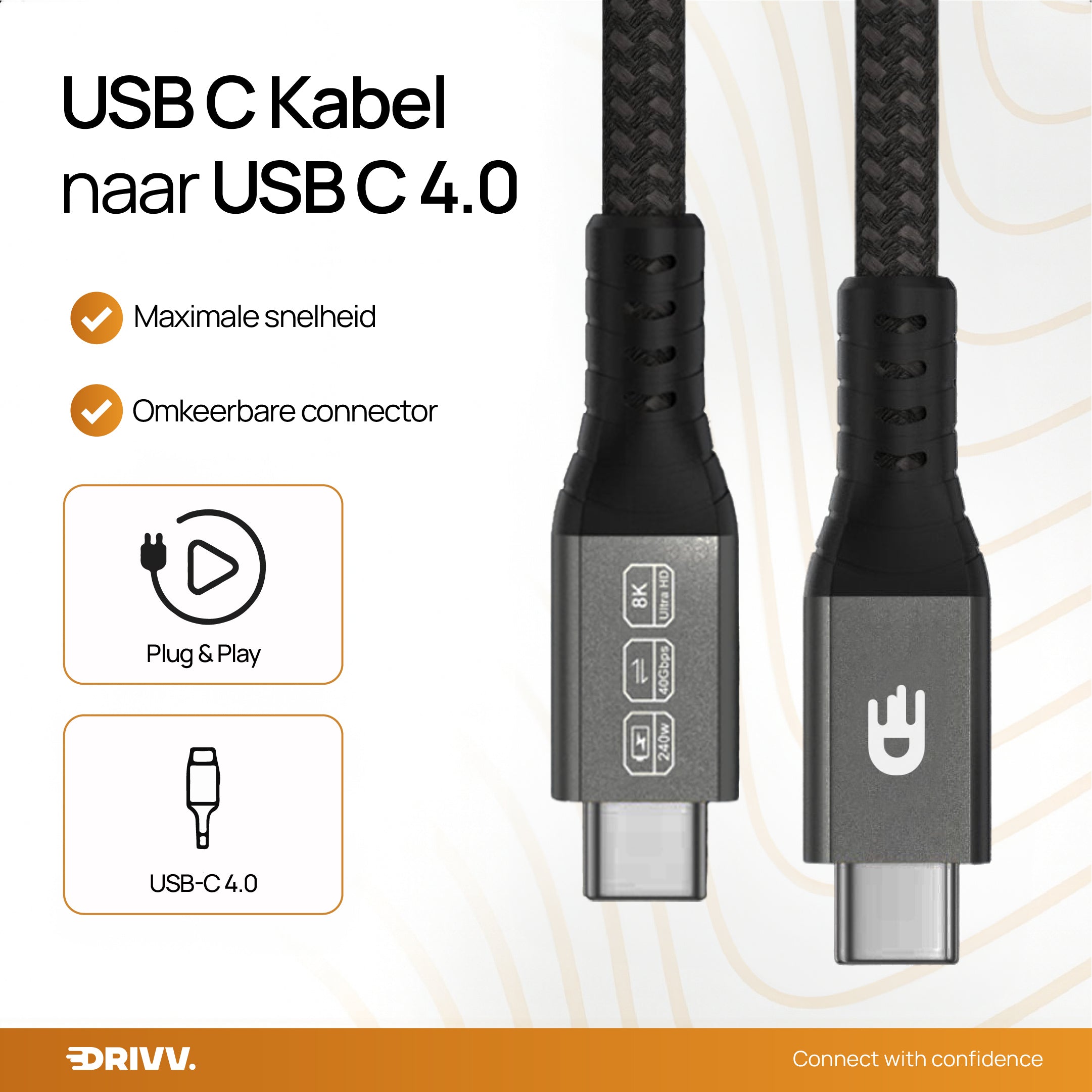 USB C naar USB C 4.0 Kabel