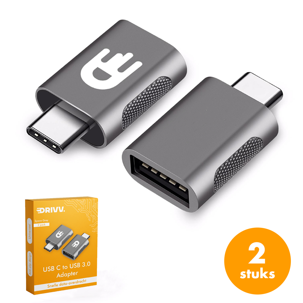 USB C naar USB A Adapter – 2 stuks - Thunderbolt 3 - USB 3.0 - 5Gbps