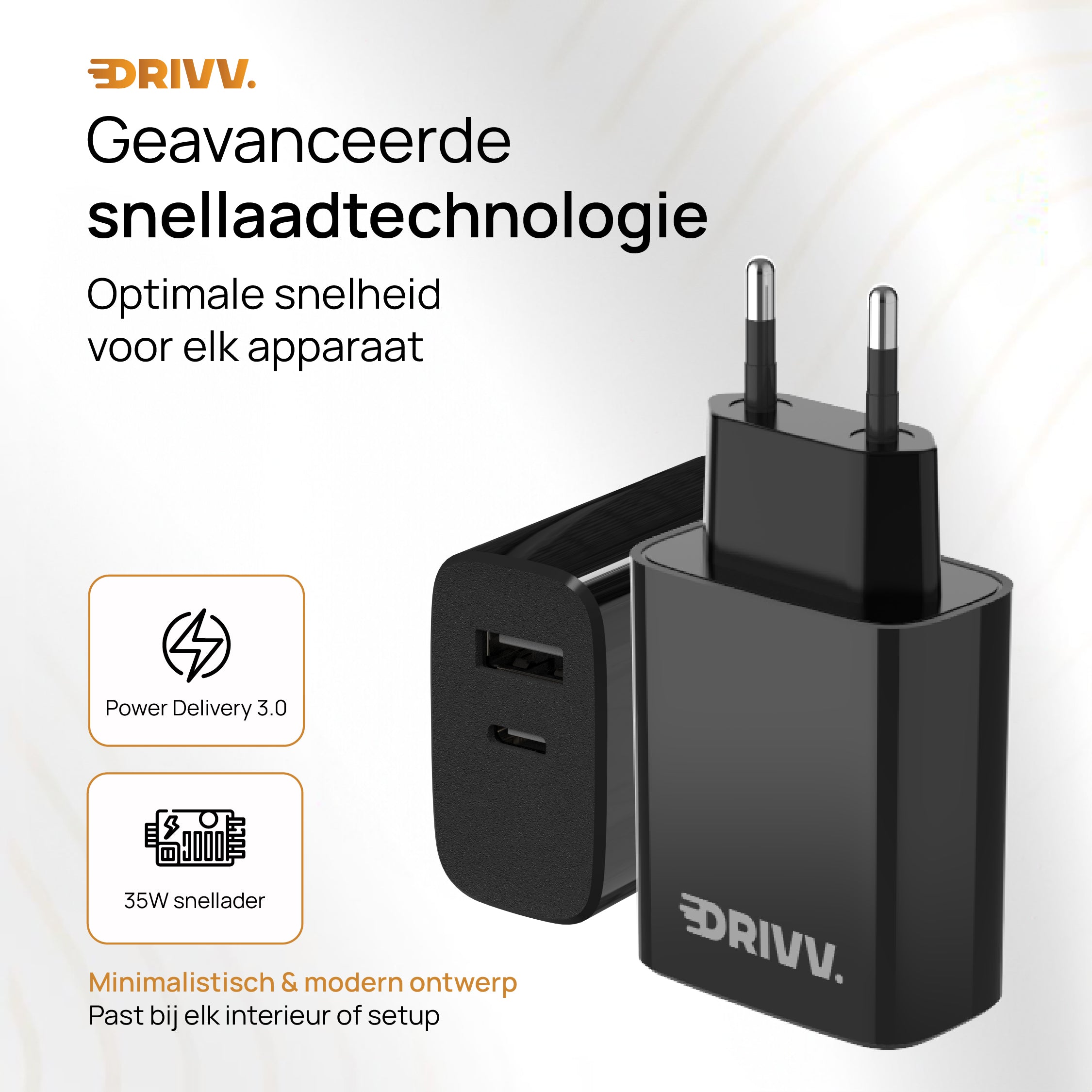 USB C + A Oplader 35W – Snelladen met Power Delivery