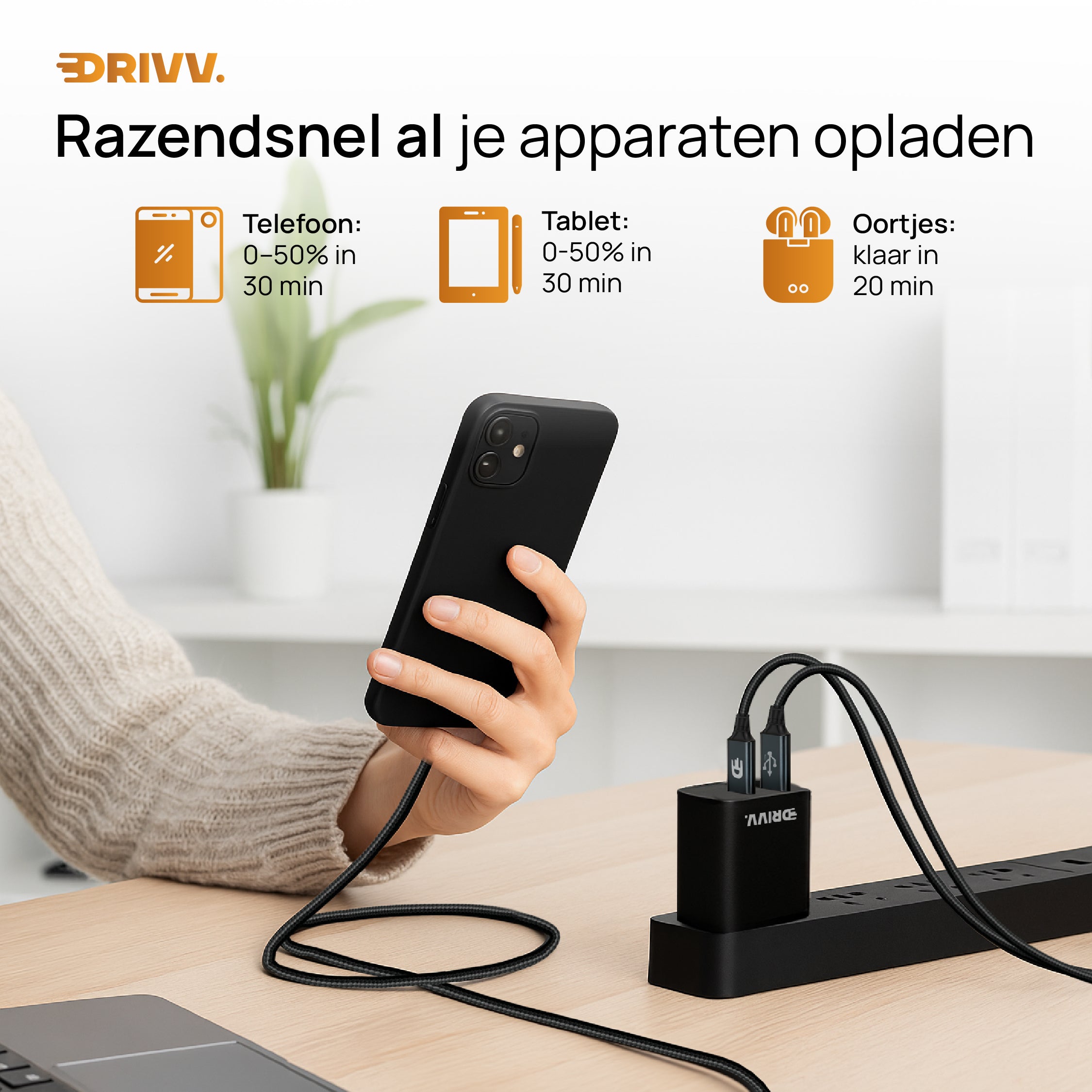 USB C + A Oplader 35W – Snelladen met Power Delivery