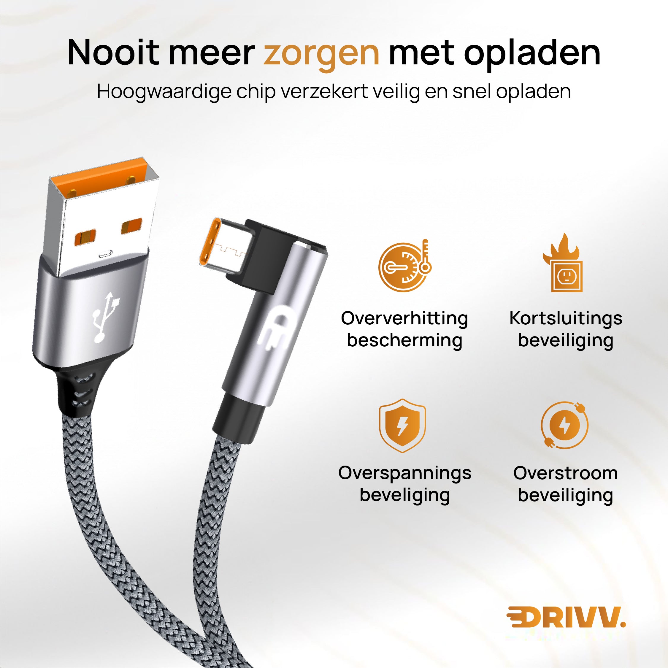 USB naar USB C Kabel Haaks