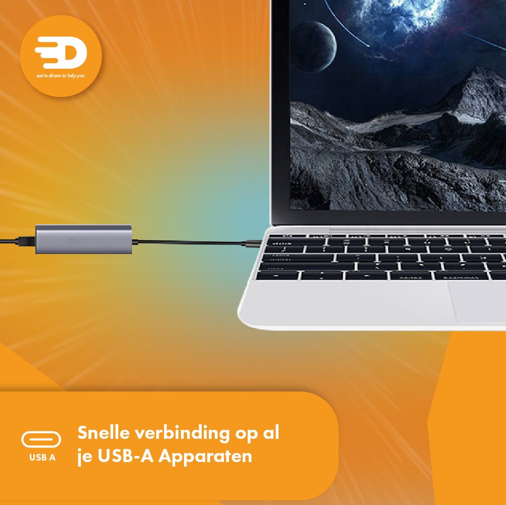 USB A naar Ethernet Adapter - Tot 1000 MBps