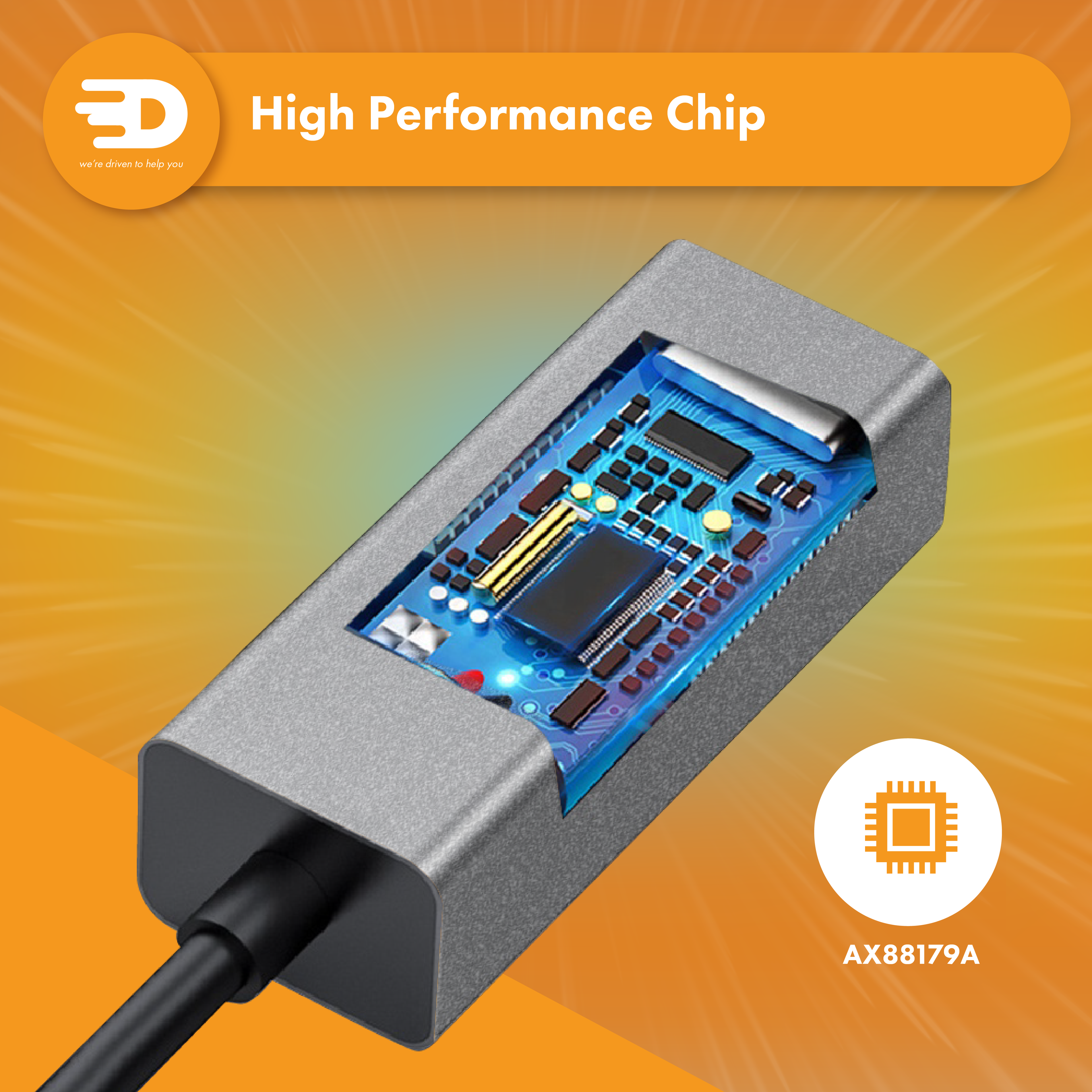 USB A naar Ethernet Adapter - Tot 1000 MBps