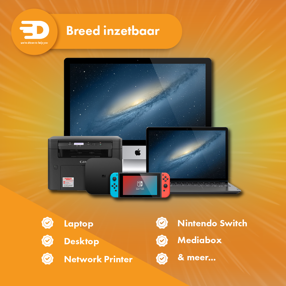 USB A naar Ethernet Adapter - Tot 1000 MBps