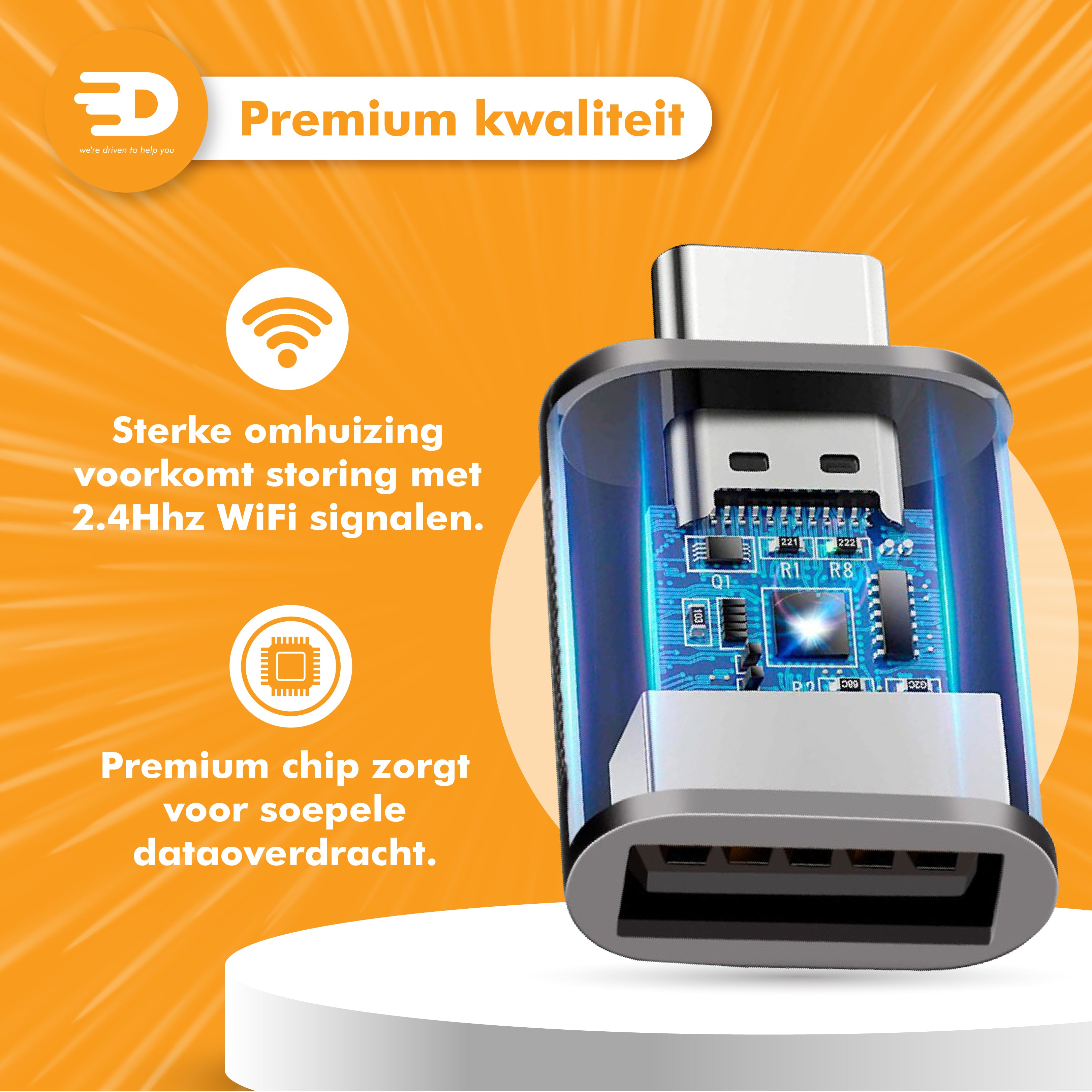USB C naar USB A Adapter – 2 stuks - Thunderbolt 3 - USB 3.0 - 5Gbps