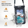 Waterdicht Telefoonhoesje – Blijft drijven en beschermt - Zwart - Extra Sponge 6
