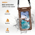 Waterdicht Telefoonhoesje – Blijft drijven en beschermt - Bruin 2