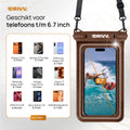 Waterdicht Telefoonhoesje – Blijft drijven en beschermt - Bruin 3