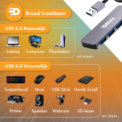 USB Splitter 4 poorten - USB Hub 3.0