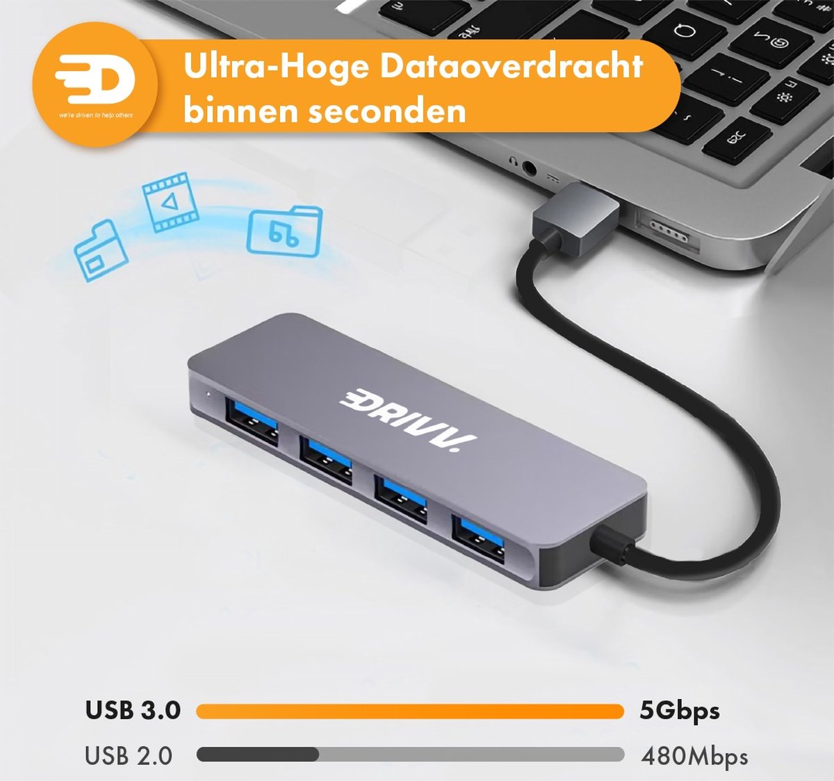 USB Splitter 4 poorten - USB Hub 3.0