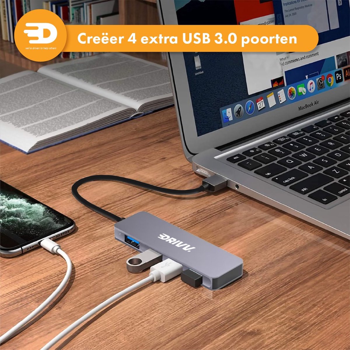 USB Splitter 4 poorten - USB Hub 3.0