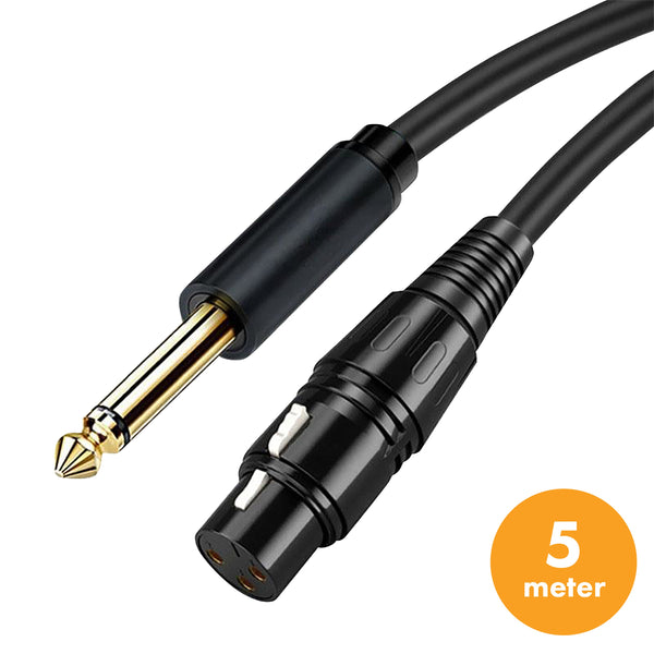 XLR Female naar 6.35 mm Jack Kabel – Helder geluid zonder ruis - 2 meter