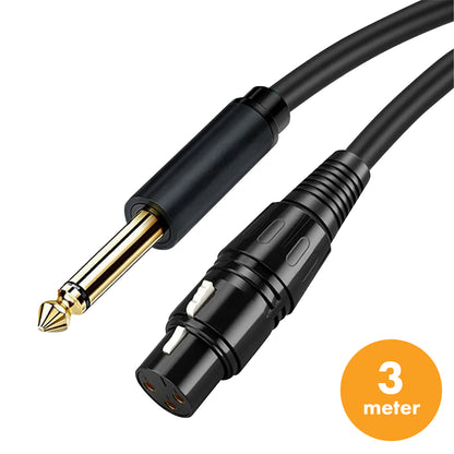 Premium XLR Kabel - XLR Female naar 6.35 mm Jack Male