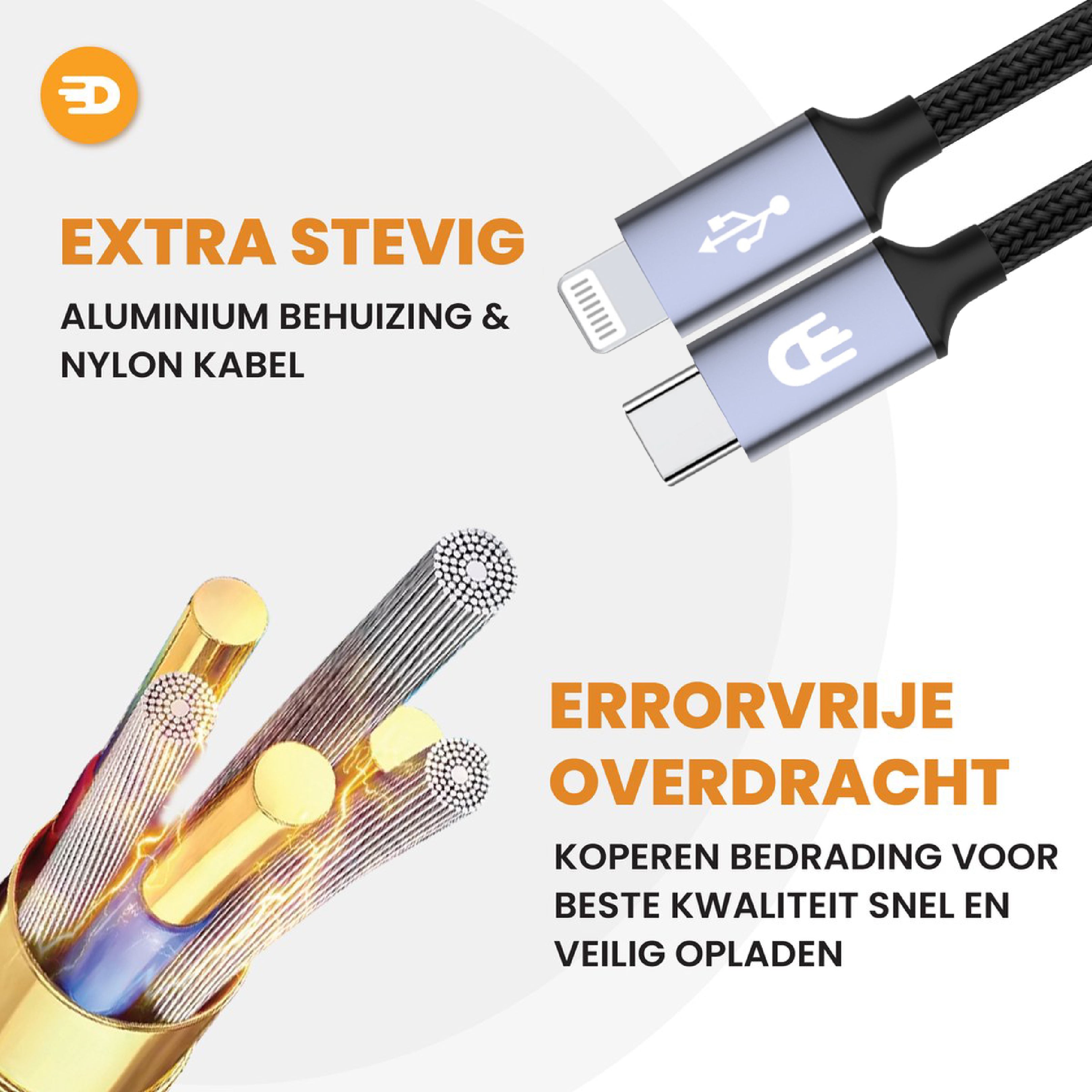 USB C naar Lightning Kabel