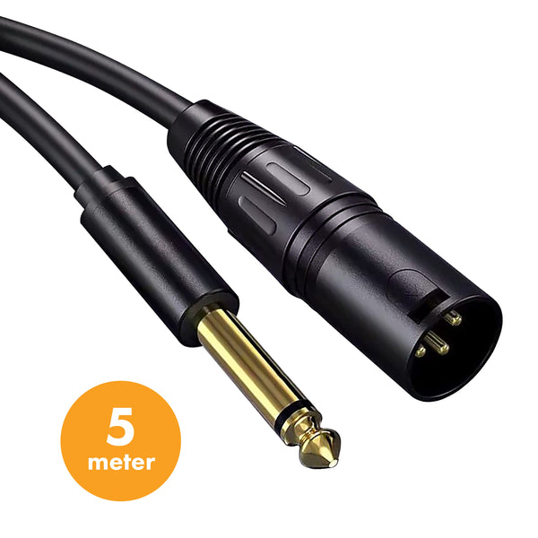 XLR naar 6,35 mm Jack Kabel – Betrouwbare audioverbinding - 5 meter
